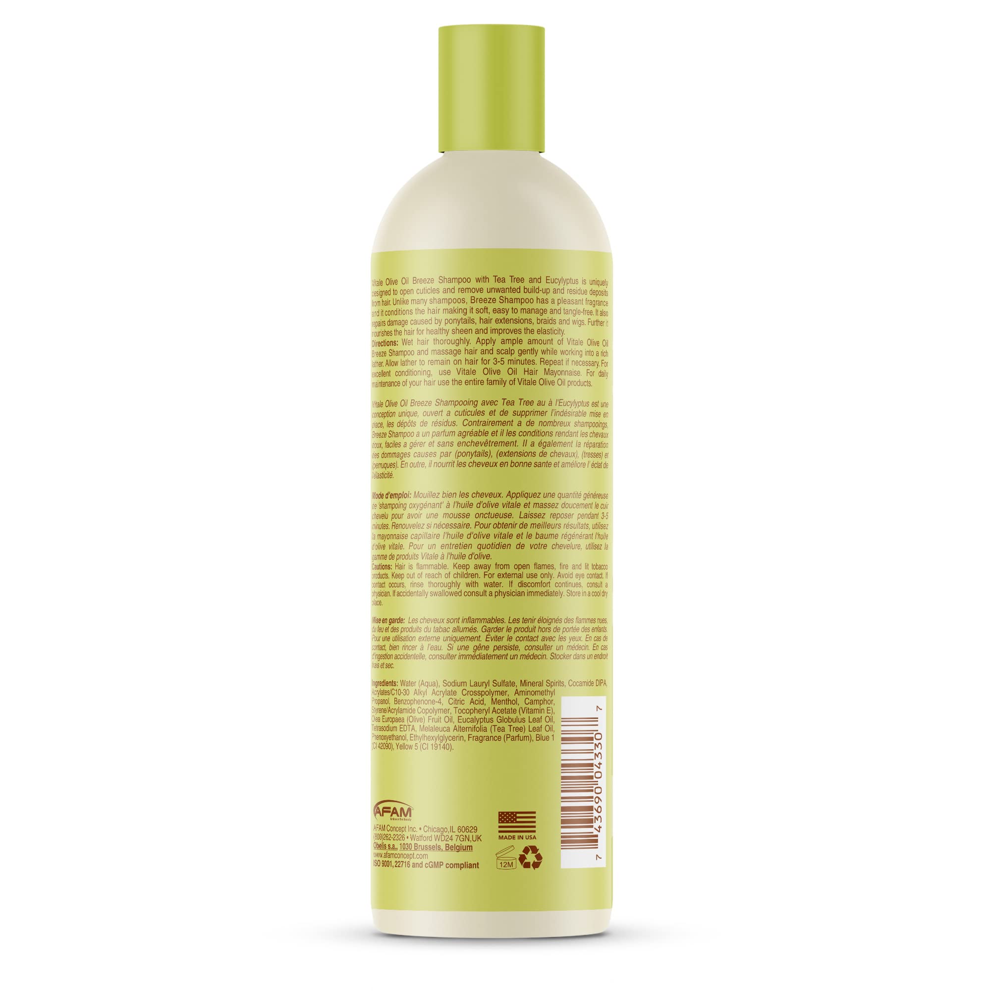 Vitale Olive Oil Breeze Shampoo, 14 Oz