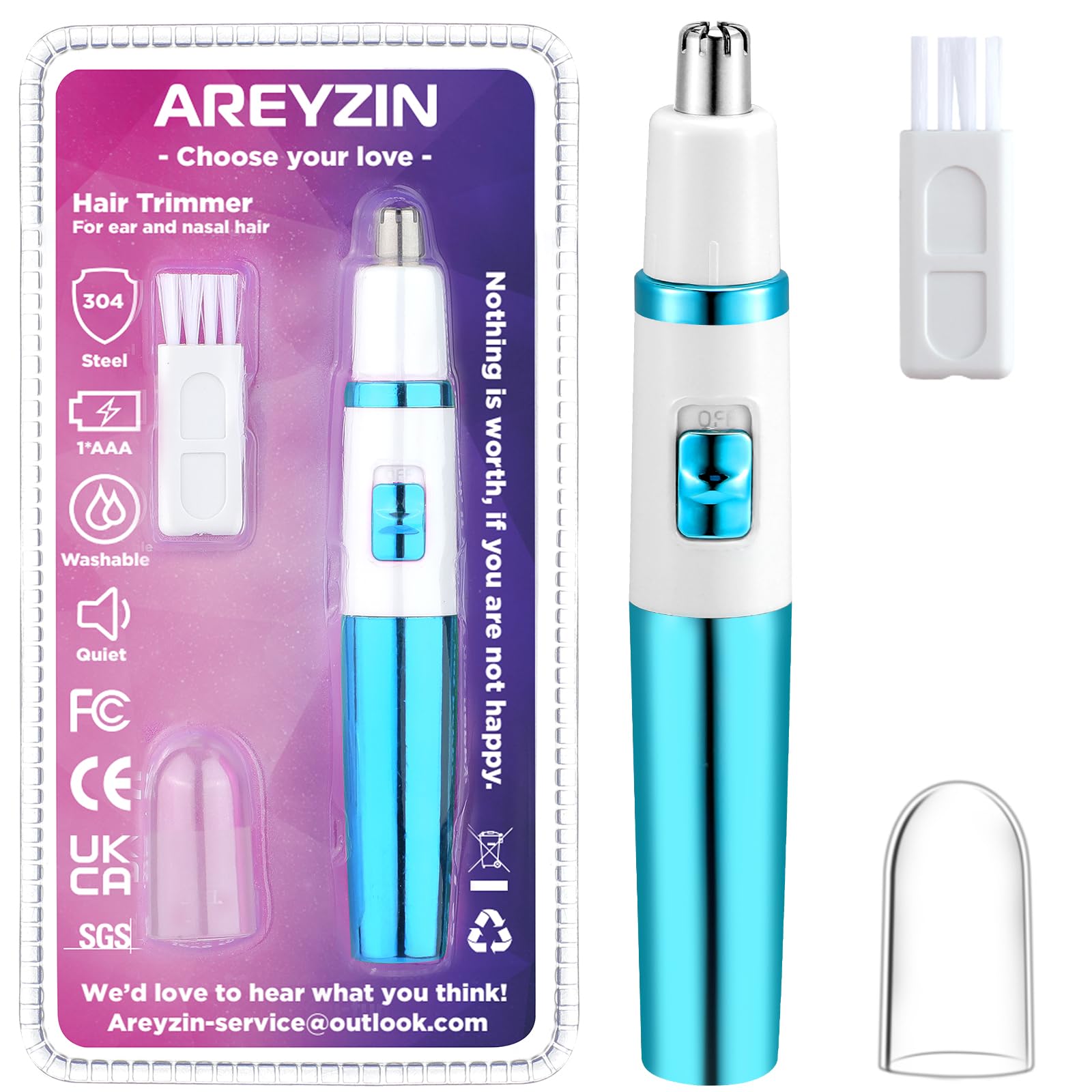 Areyzin Women'S Nose Hair Trimmer, Powerful And Versatile, Waterproof And Easy To Clean, Compact And Portable