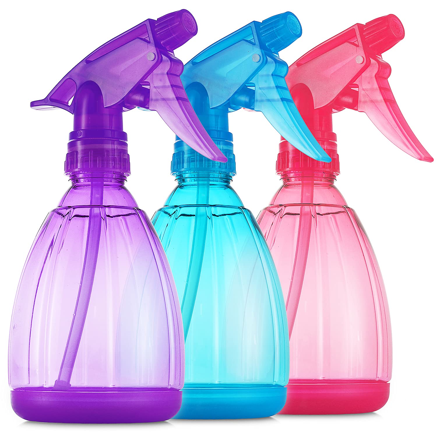 Dilabee Spray Bottles (3-Pack, 12 Oz) Water Spray Bottle For Hair, Plants, Cleaning Solutions, Cooking, Bbq, Squirt Bottle For C