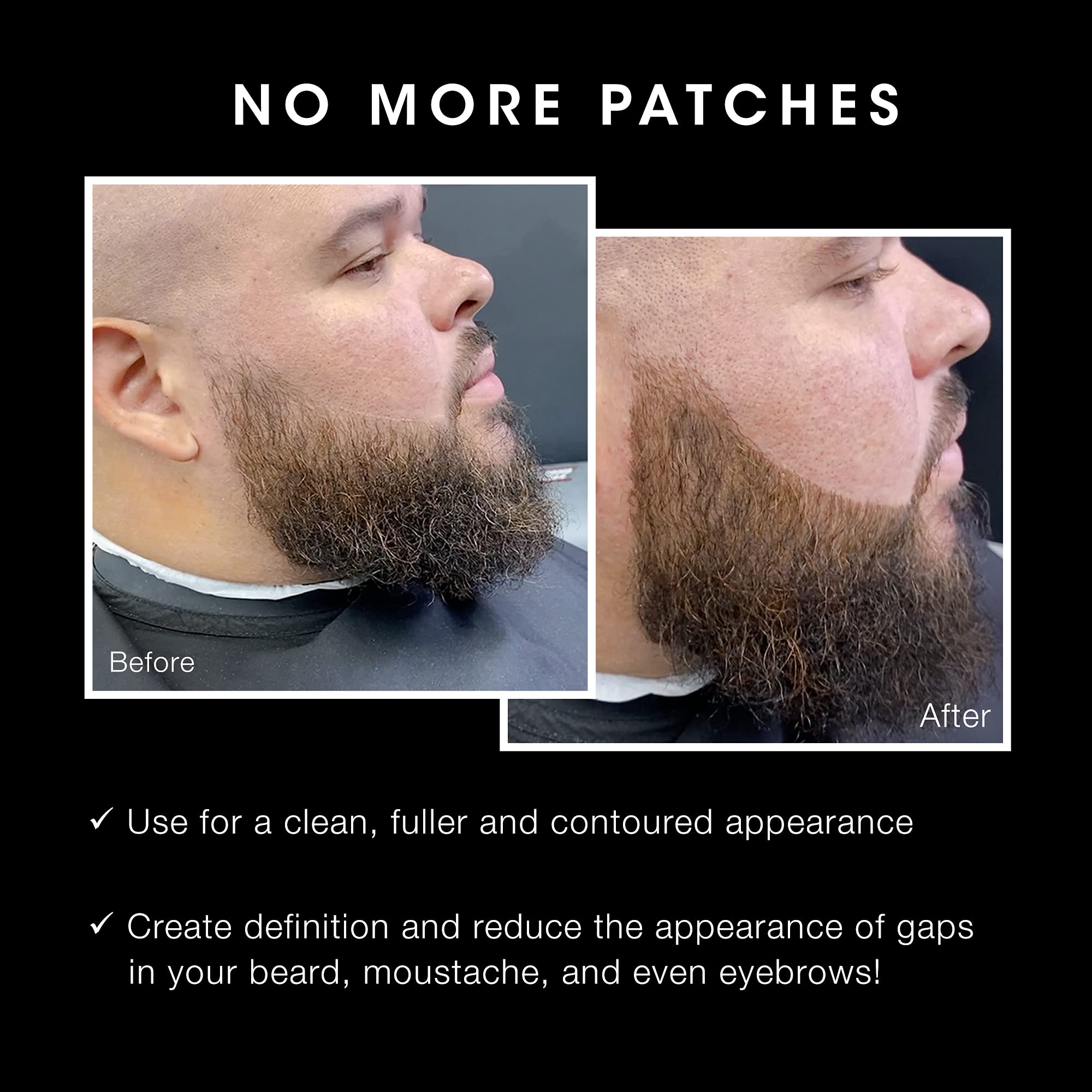 Pacinos Beard Pencil Filler - Water Proof, Long Lasting Coverage & Natural Finish - Beard, Moustache & Eyebrows - Micro-Fork Tip