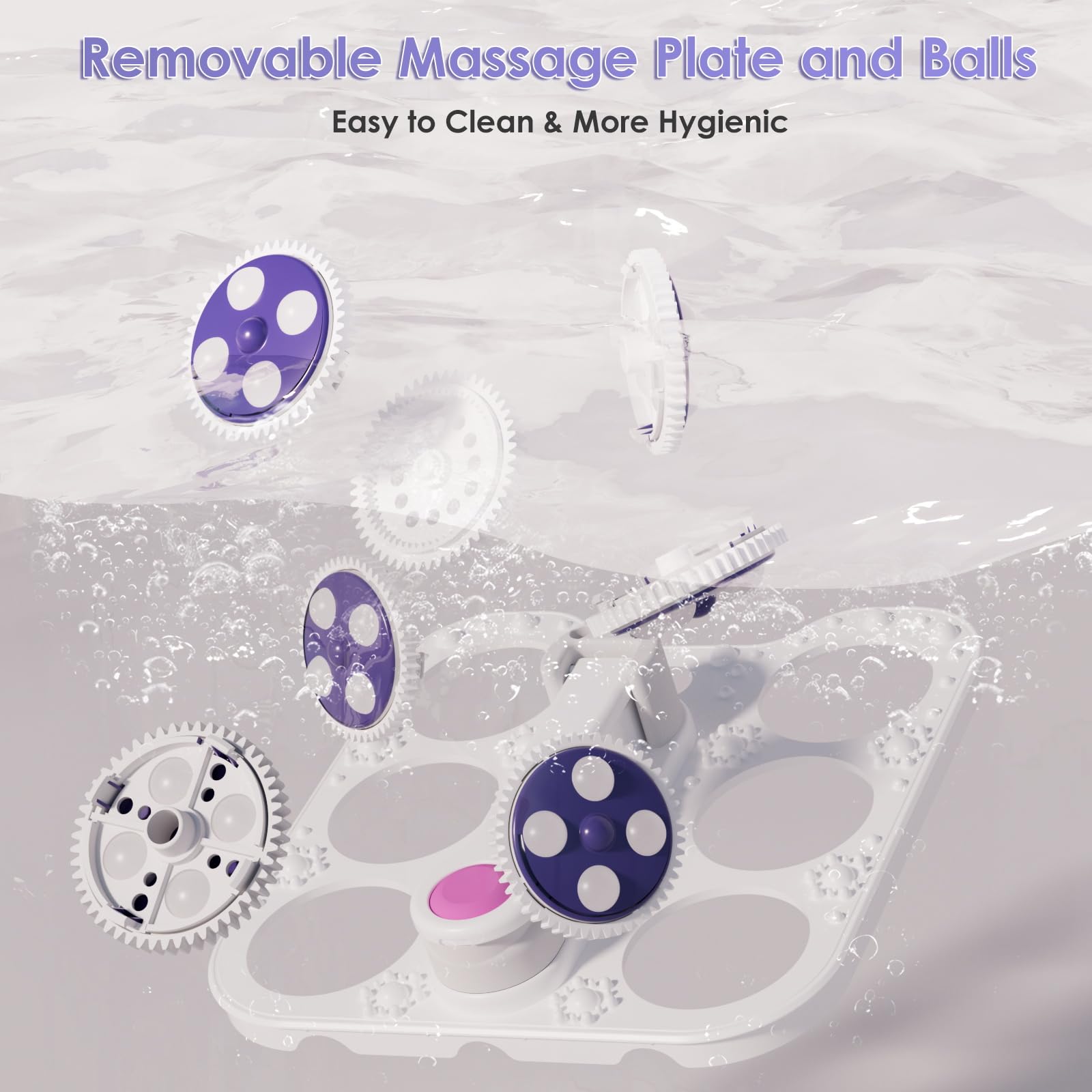 Ranjova Foot Spa Electric Rotary Massage, Collapsible Foot Bath With Heat, Bubble,Temp Control, And 24 Motorized Shiatsu Massage