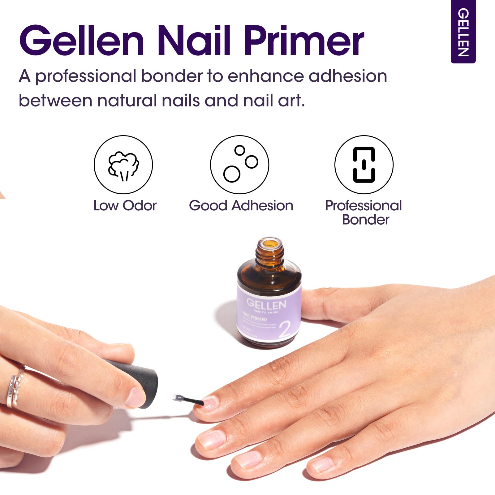 Gellen Nail Primer No Lift 15Ml Acid-Free Gel Primer Fast Air Dry Superior Protein Nail Prep Bond Foundation For Uv Gel Nail Pol