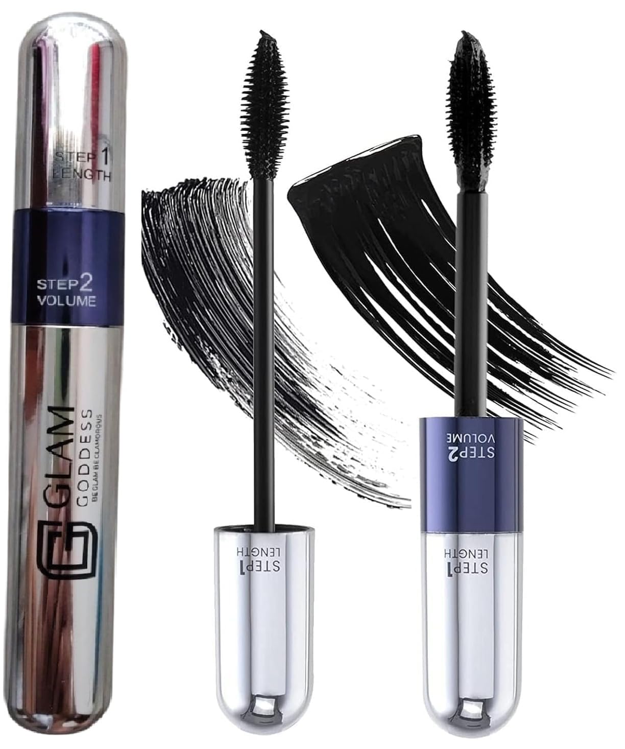 Aadav Double Trouble Volumizing And Lengthening Mascara | 2-In-1 Mascara For Women | Long Lasting (15 Ml) (Black)