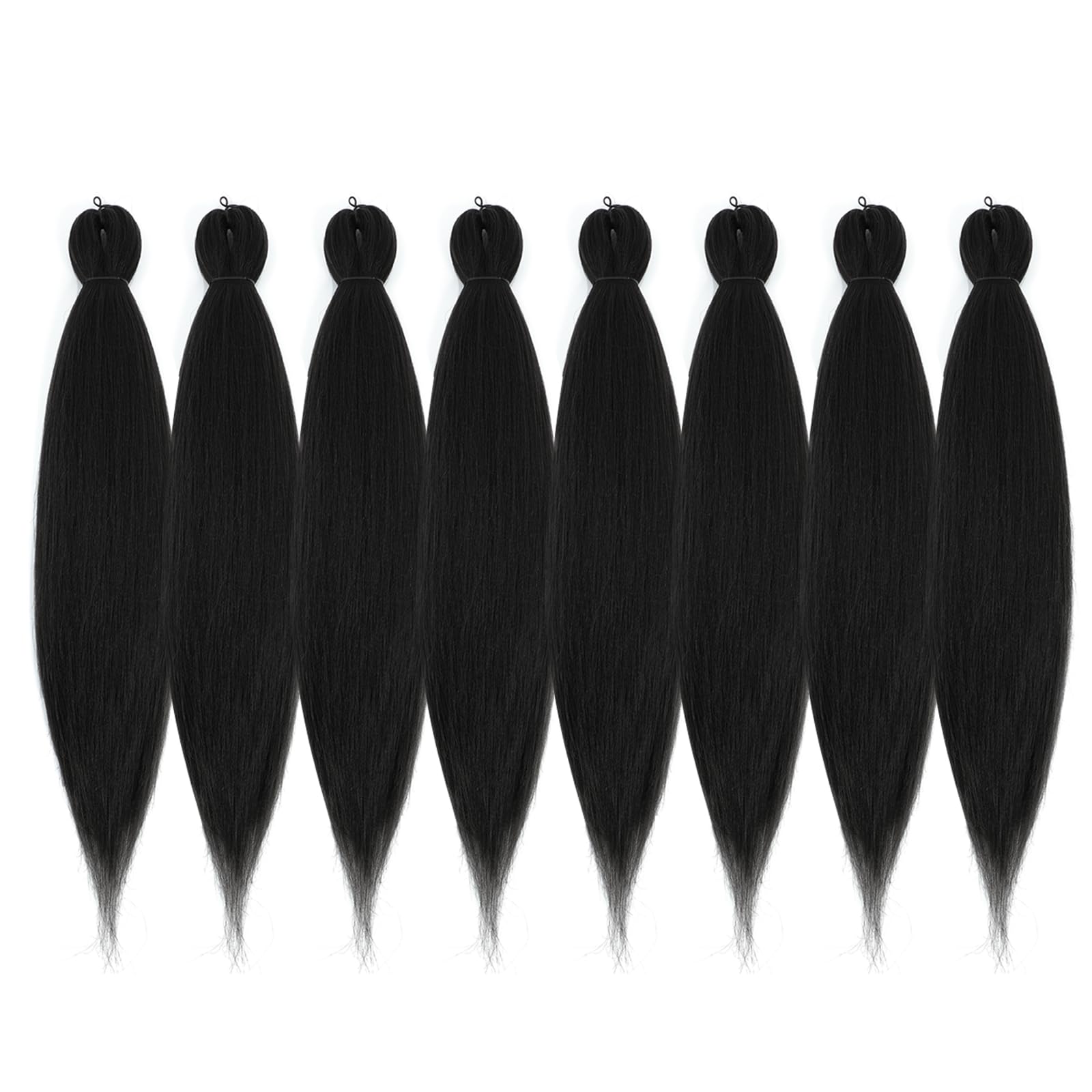 Rosdina Pre-Stretched Braiding Hair - 30 Inch 8 Packs Jet Black Super Long Braiding Hair For Twist Or Box Braids, Yaki Texture H