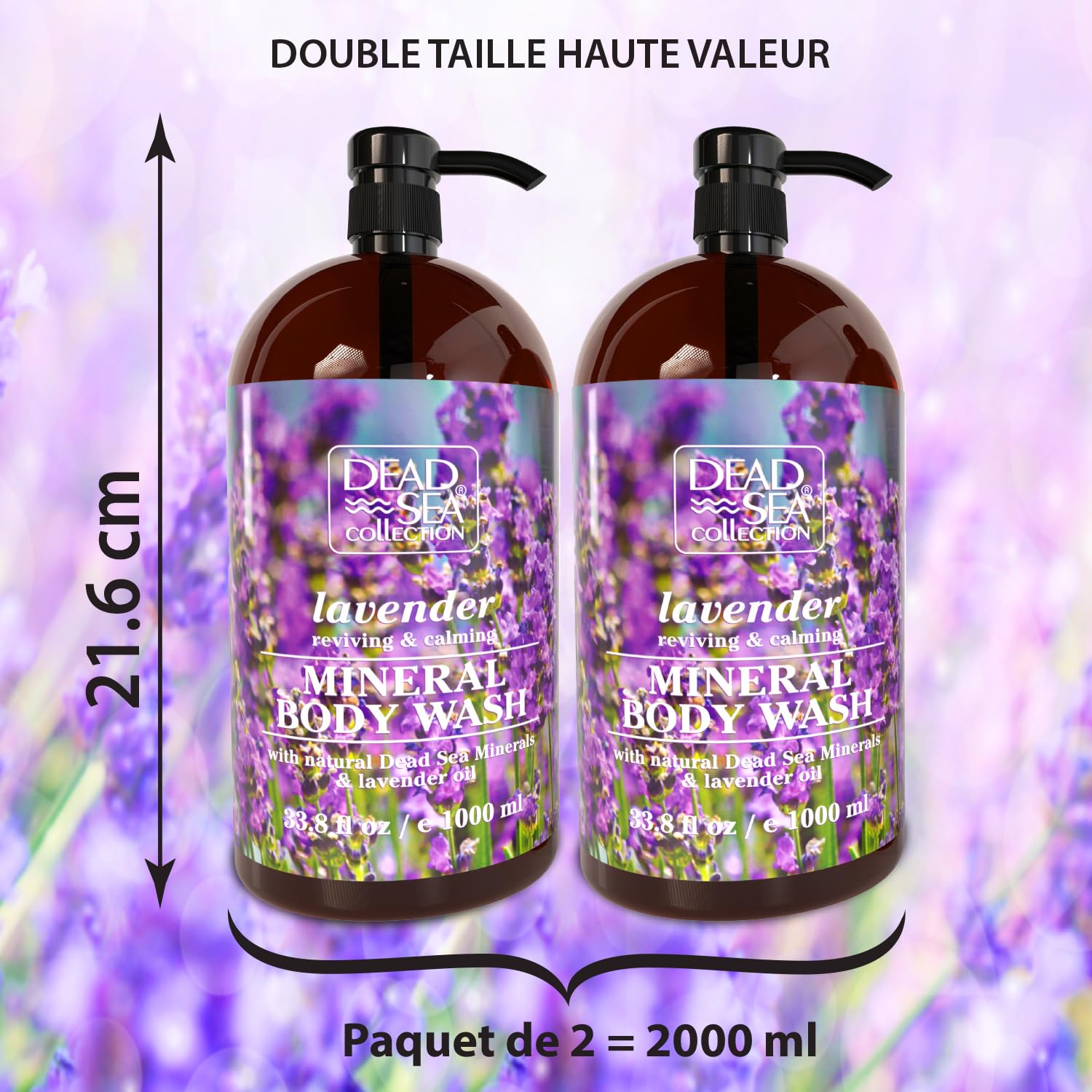 Dead Sea Collection Lavender Body Wash for Women and Men - with Pure Dead Sea Minerals and Lavender Oil - Gentle Cleanses and Mo