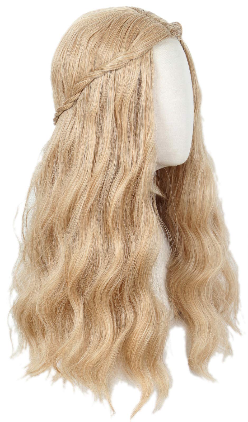 Linfairy 70S Long Blonde Wavy Costume Wig for Women - Fiber Material, 1 Count, Perfect for Halloween and Cosplay Parties