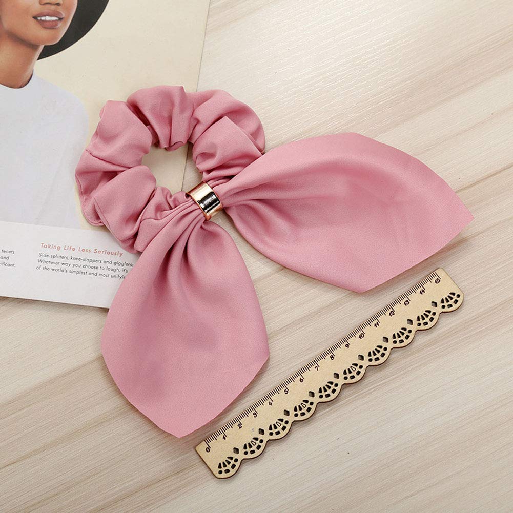 Numblartd 8Pcs Hair Scrunchies Elastic Hair Ties Wide Rabbit Ear Hair Rope for Thick Hair - Women Ponytail Holder Bowknot Hair B