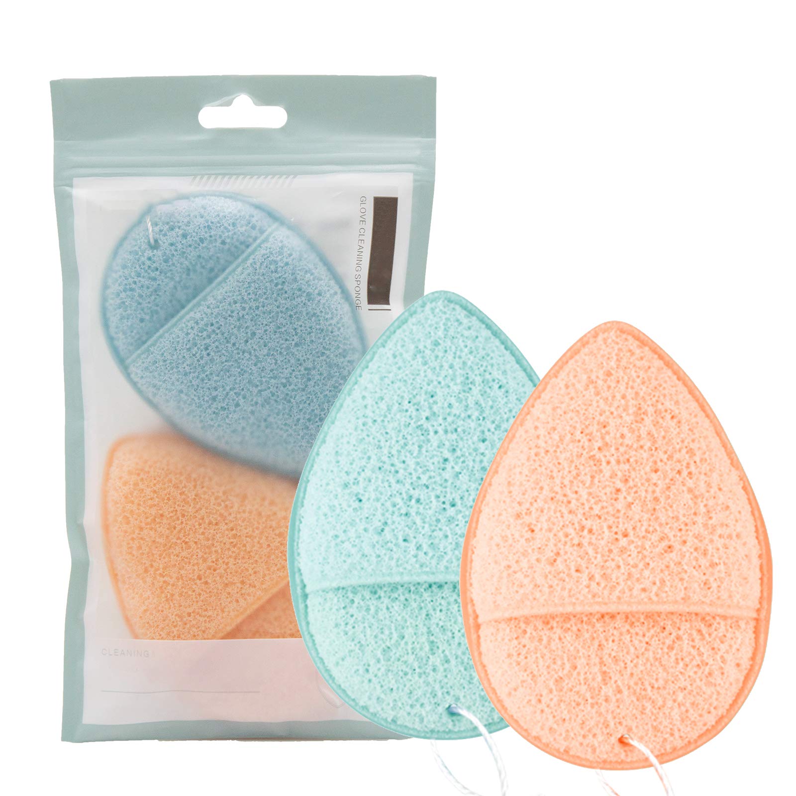 Dageda 2 Pcs Konjac Facial Sponge, Deep Pore Cleansing And Exfoliating Blackheads, Daily Facial Cleansing, Makeup Remover, Glove
