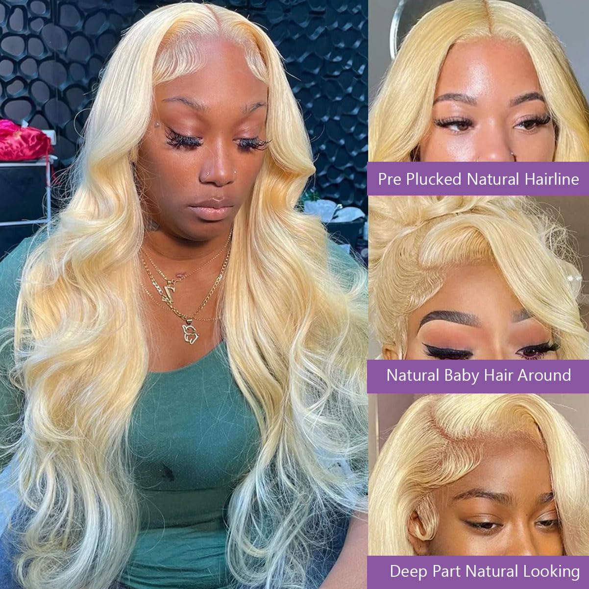 Fayniss 26Inch Blonde Wig Human Hair 13X6 613 Lace Front Wig Human Hair 180% Density Hd Swiss Body Wave Lace Front Glueless Wigs