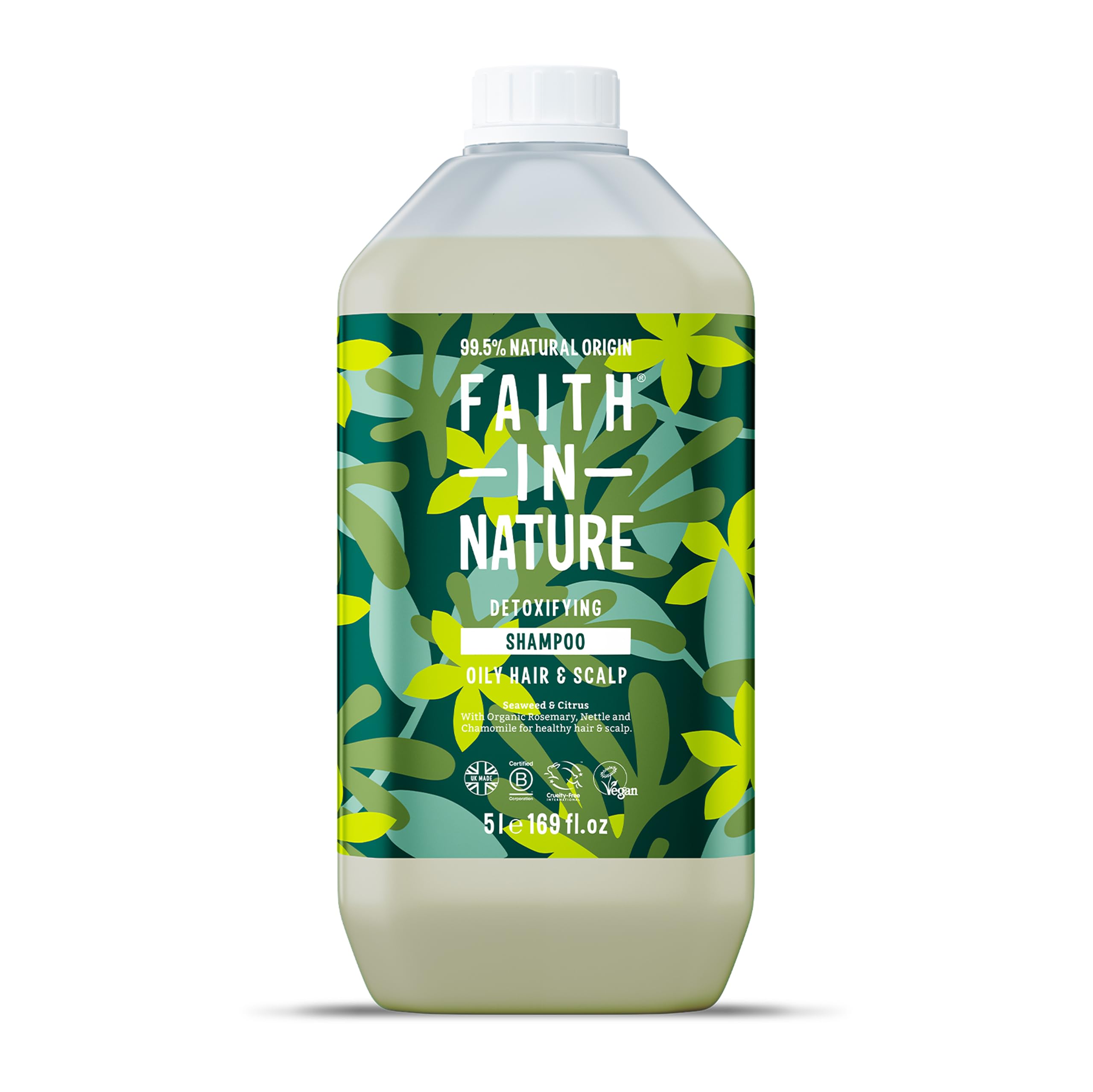 FAITH IN NATURE Natural Shampoo - Vegan & Cruelty Free, No SLS or Parabens - 169 fl oz Refill Pack, Seaweed & Citrus