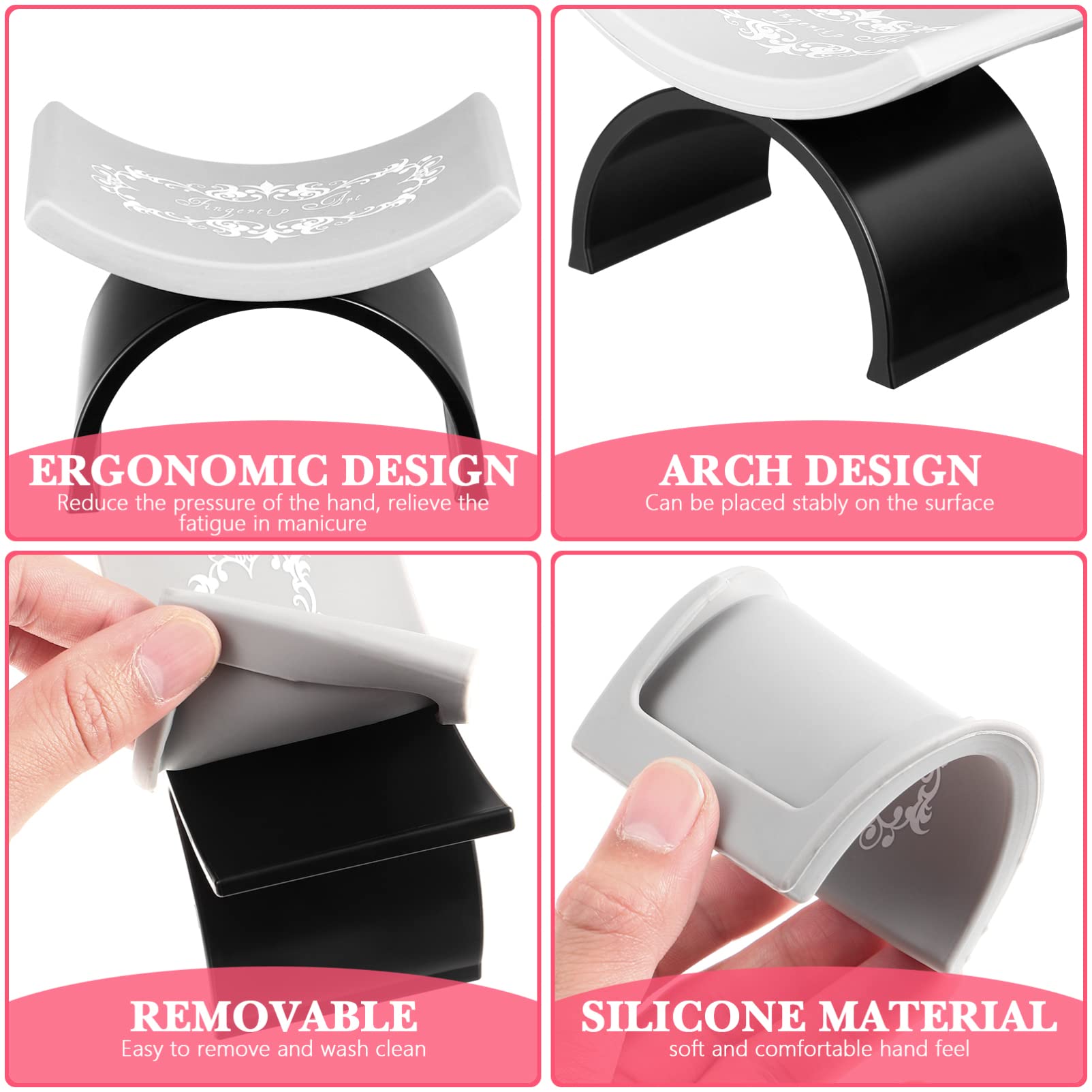 2 Pieces Nail Arm Rest,Manicure Hand Pillow U Shape Cushion Pillow Professional Nail Rest Cushion Table Desk Station Manicure To