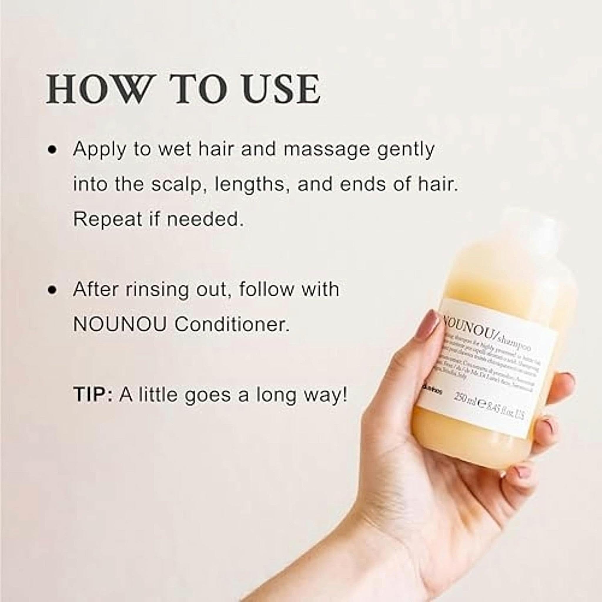 Davines Nounou Shampoo | Hydrating Deep Shampoo For Bleached, Permed, Relaxed, Damaged Hair Or Very Dry Hair | Replenishes Chemi