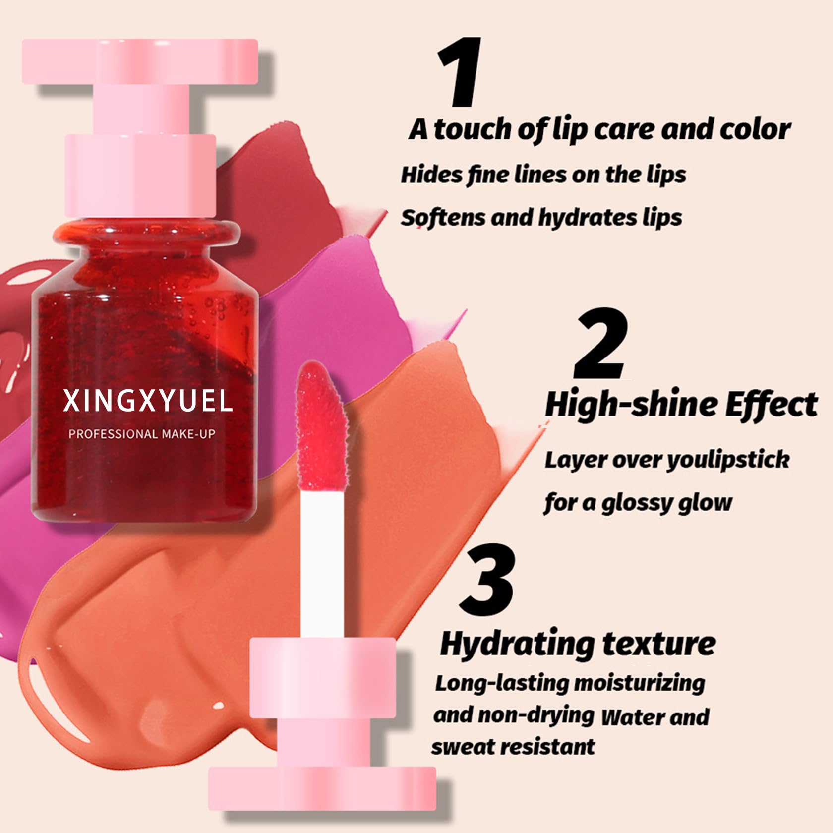 2Pcs Lip Tint Lip Stain Set, Velvet Lip Gloss Water Lip Tint Stain Multipurpose Liquid Lipstick Lip Stain Long Lasting Waterproo