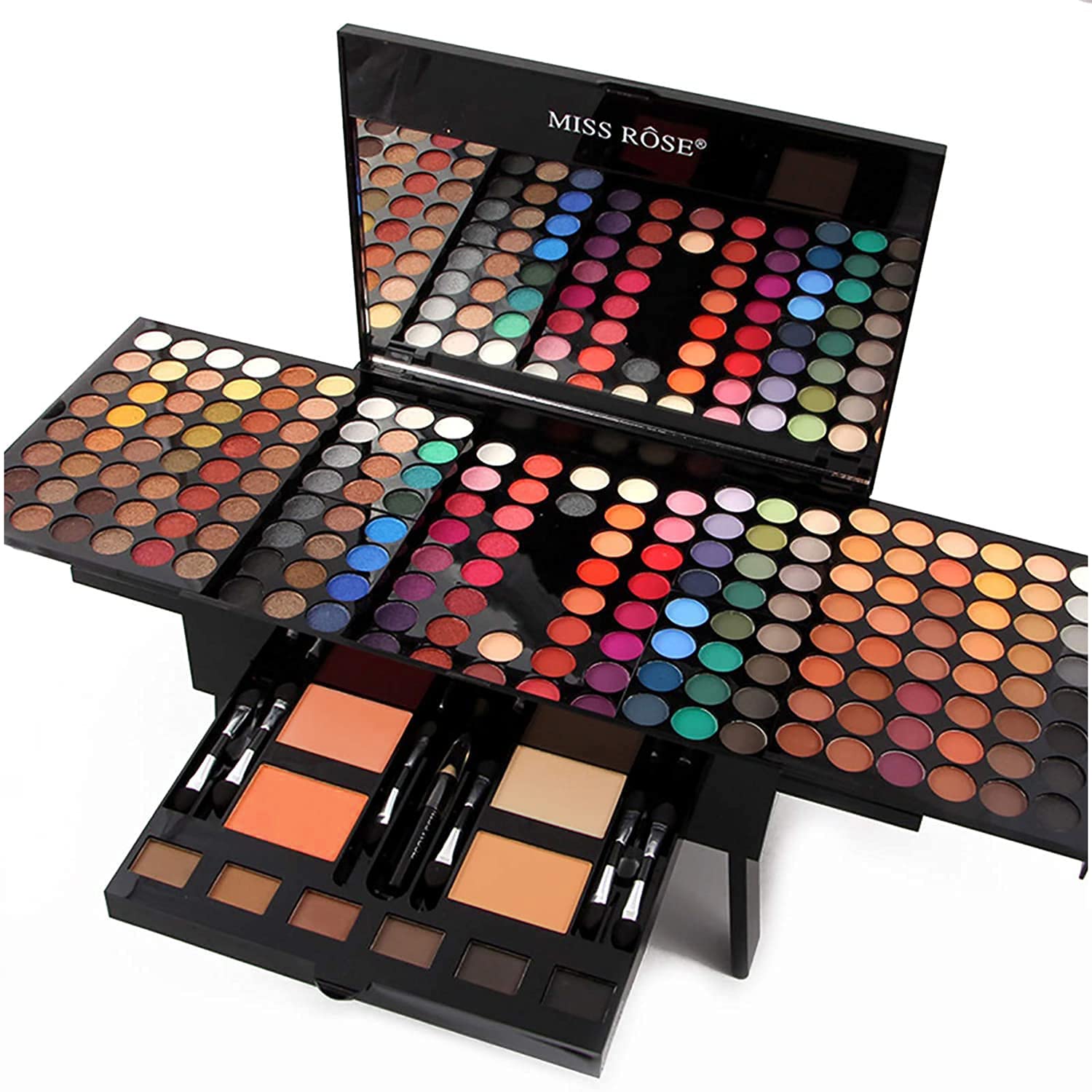 MISS ROSE M 190 Colors Cosmetic Makeup Palette Set Kit Combination,Professional Makeup Kit for Women Full Kit, Makeup Pallet, in
