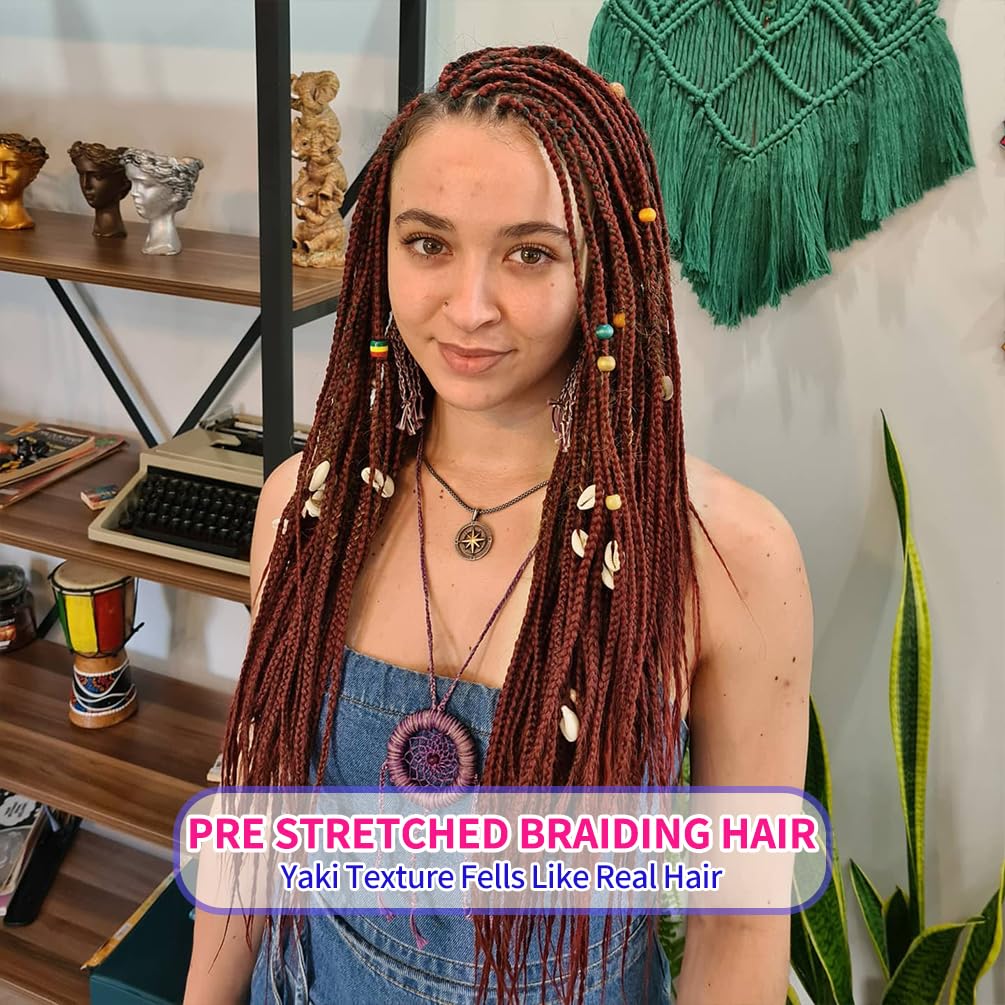 8 Pack Ombre Braiding Hair Pre Stretched - 20'' 75G/Pack Premium Kanekalon Pre Stretched Braiding Hair Extensions, Professional