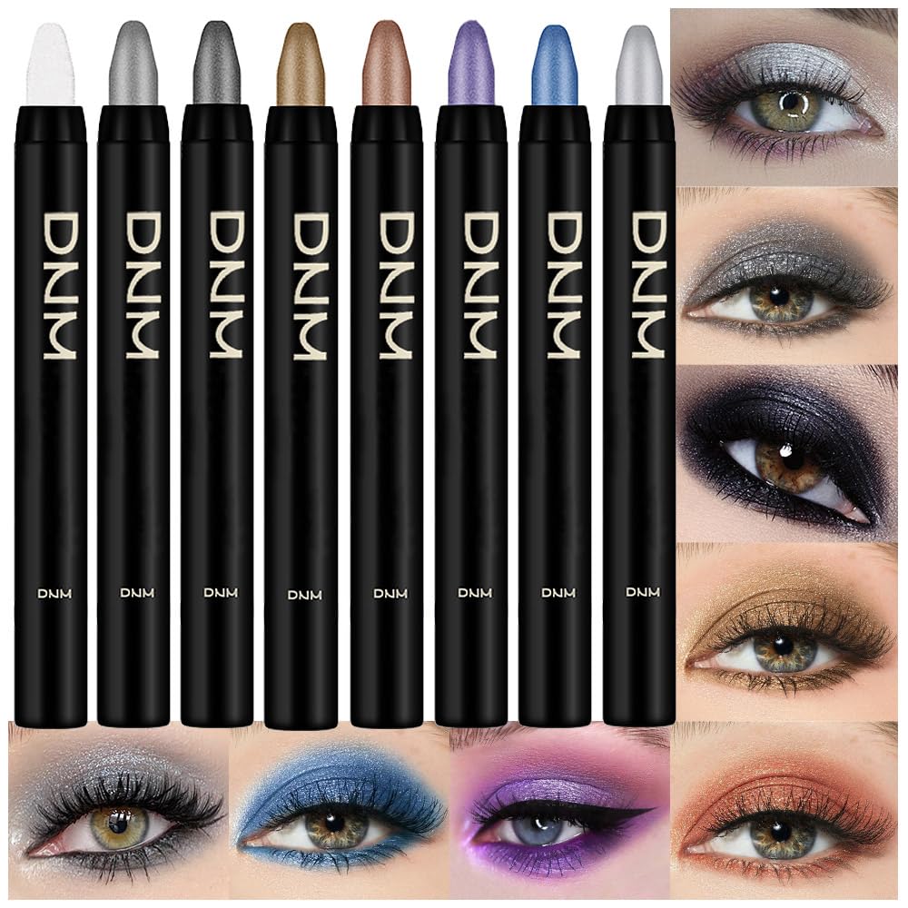 Amy'S Diary Eyeshadow Pencil Cream Stick 8Pcs Set, Eye Eyeshadow Waterproof Shimmer Metallic Eyeshadow Crayon Stick Sombras En C