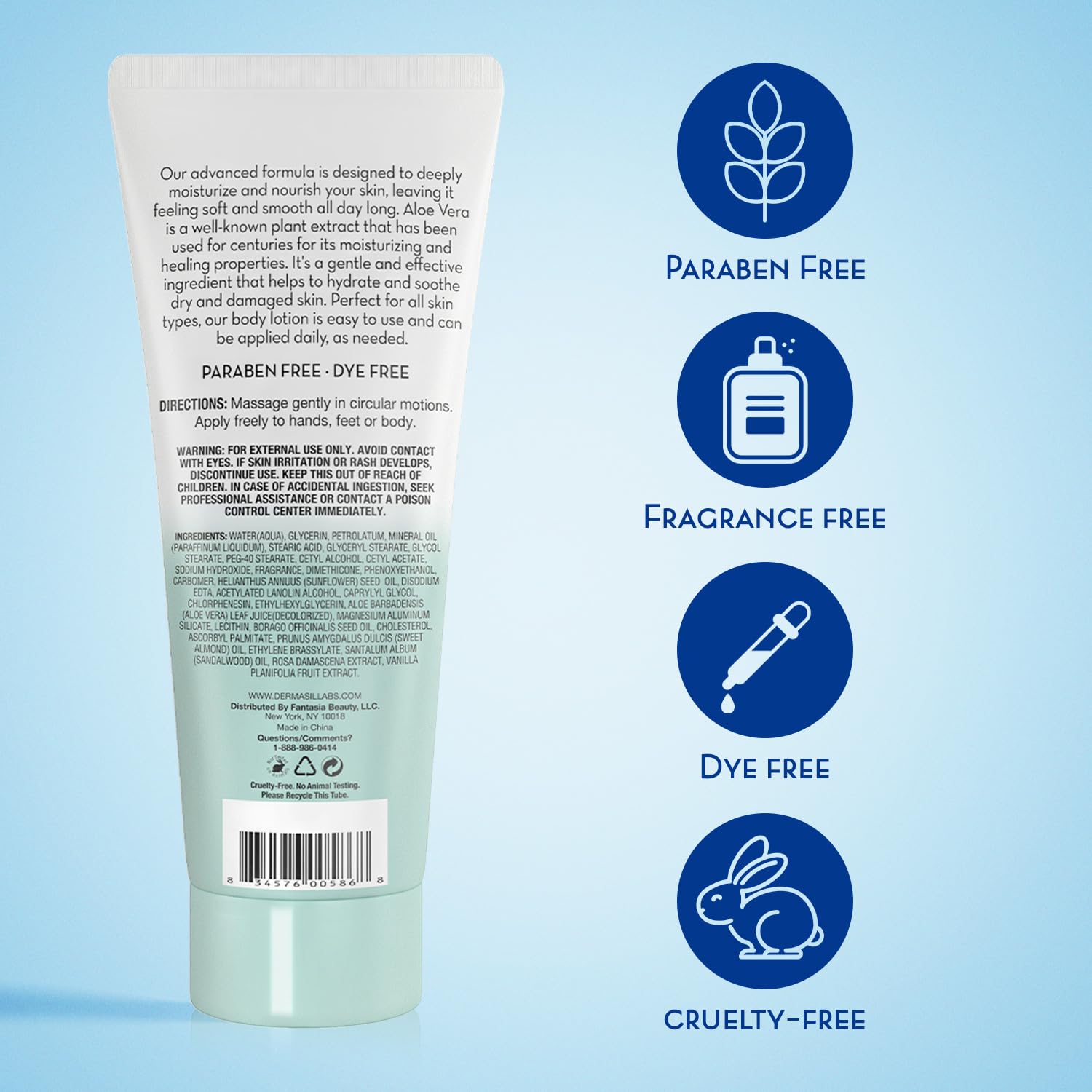 Dermasil Body Lotion, Fresh Aloe, 3-Pack - Non-Greasy, Fast-Absorbing, Fresh Scent, 8 Oz Ea