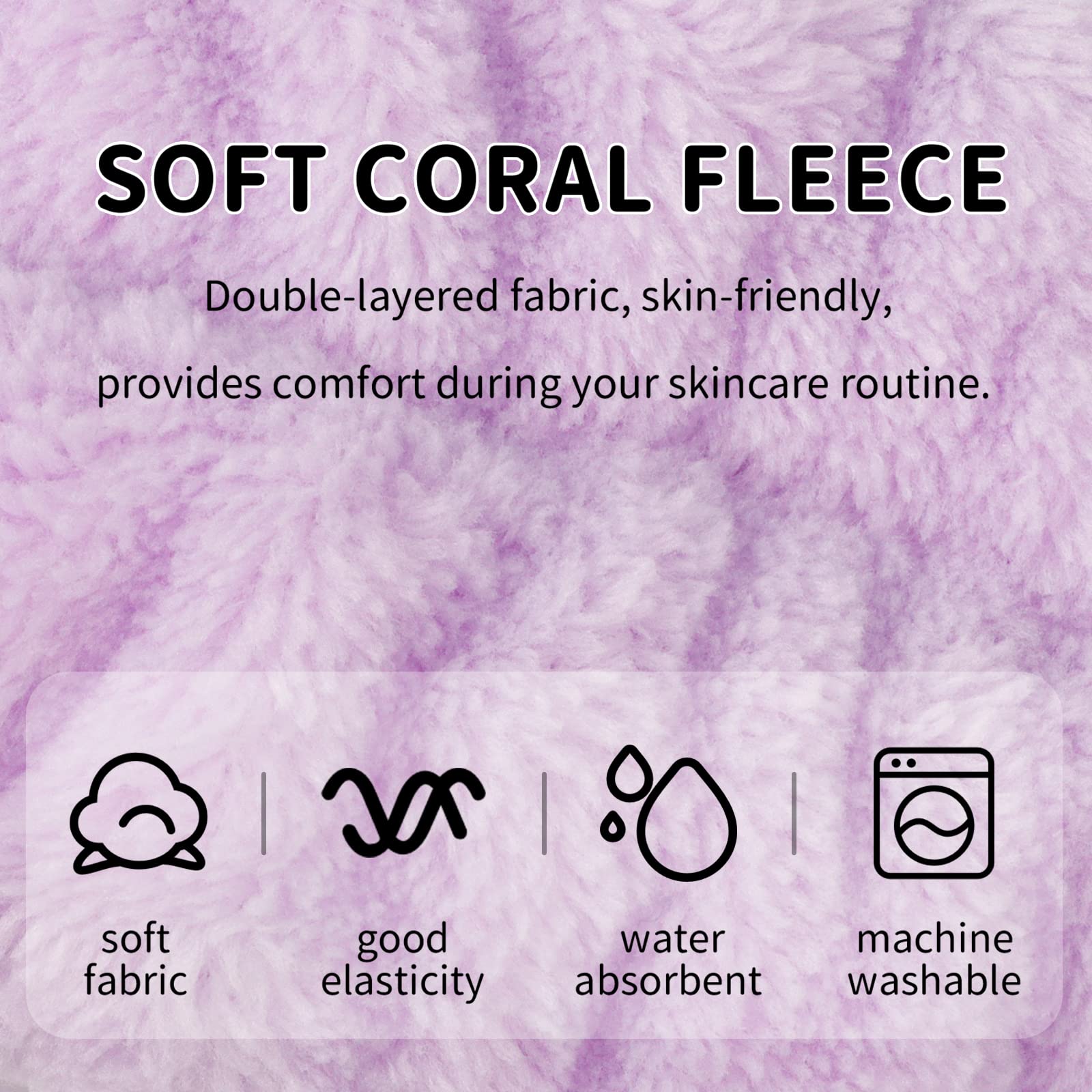 WHAVEL 6 Pack Purple Spa Microfiber Bow Headbands for Washing Face, Skincare Headbands, Facial Headband Set, Soft Fluffy Headban