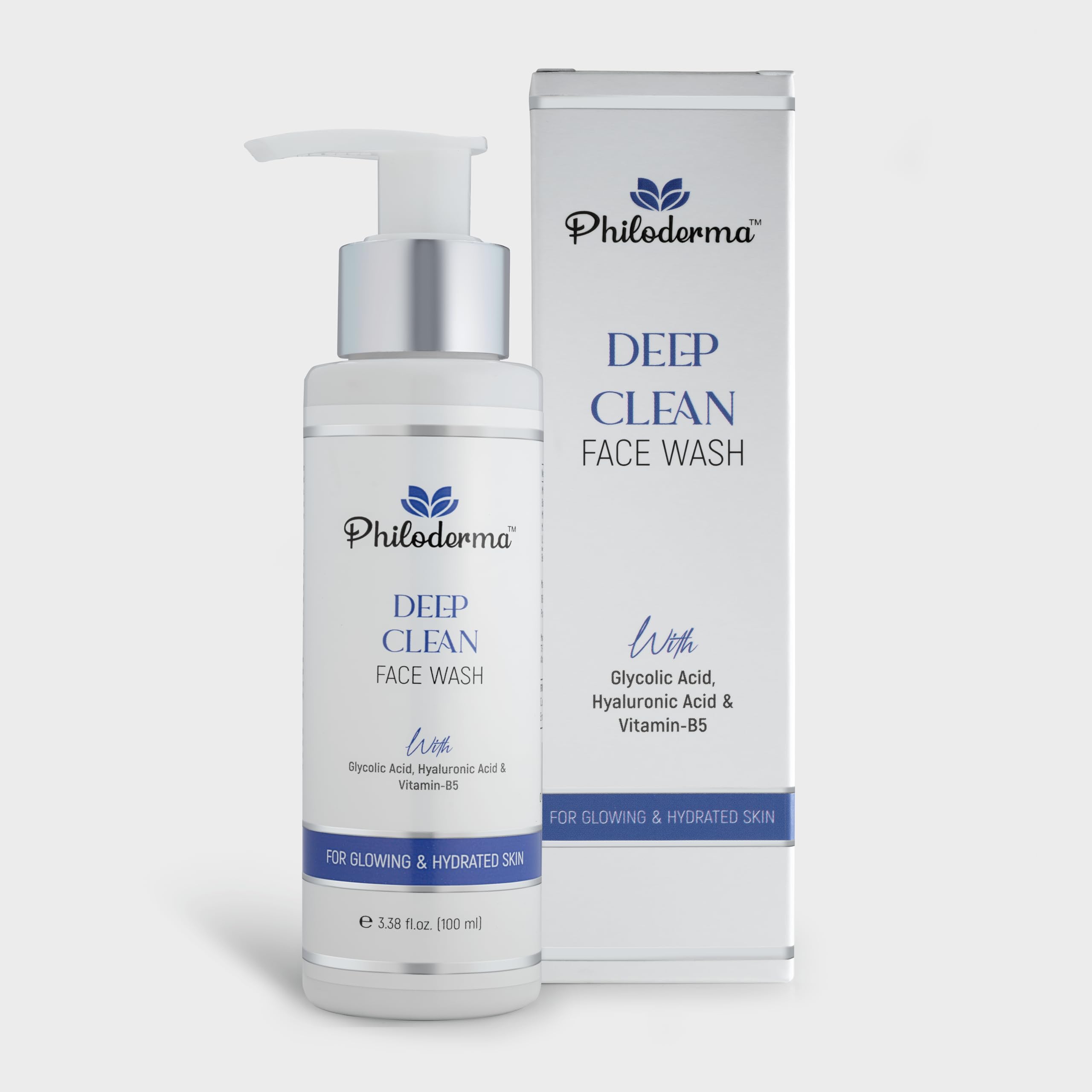 Philoderma Deep Clean Face Wash| With Glycolic Acid, Hyaluronic Acid,VitaminB5 And Salicylic Acid 1% | For Glowing & Hydrated S