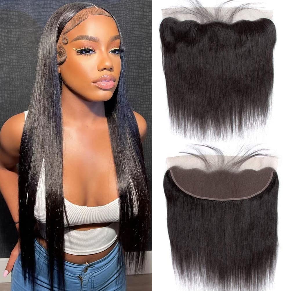 13x4 Lace Frontal Closure Ear to Ear HD Lace Frontal 12 Inch Brazilian Straight Frontal HD Closure Virgin Human Hair Frontal Lac