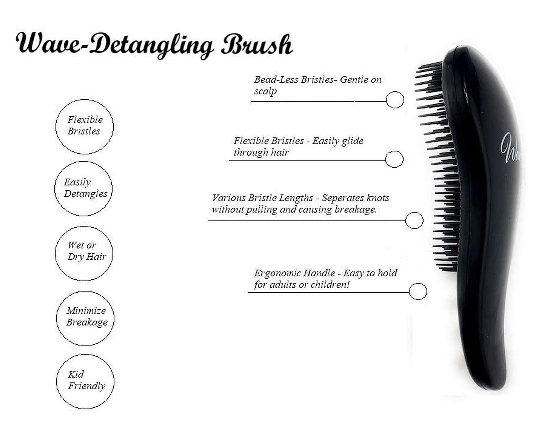 G.B.S Wave Detangling 3-in-1 Hair Brush Set