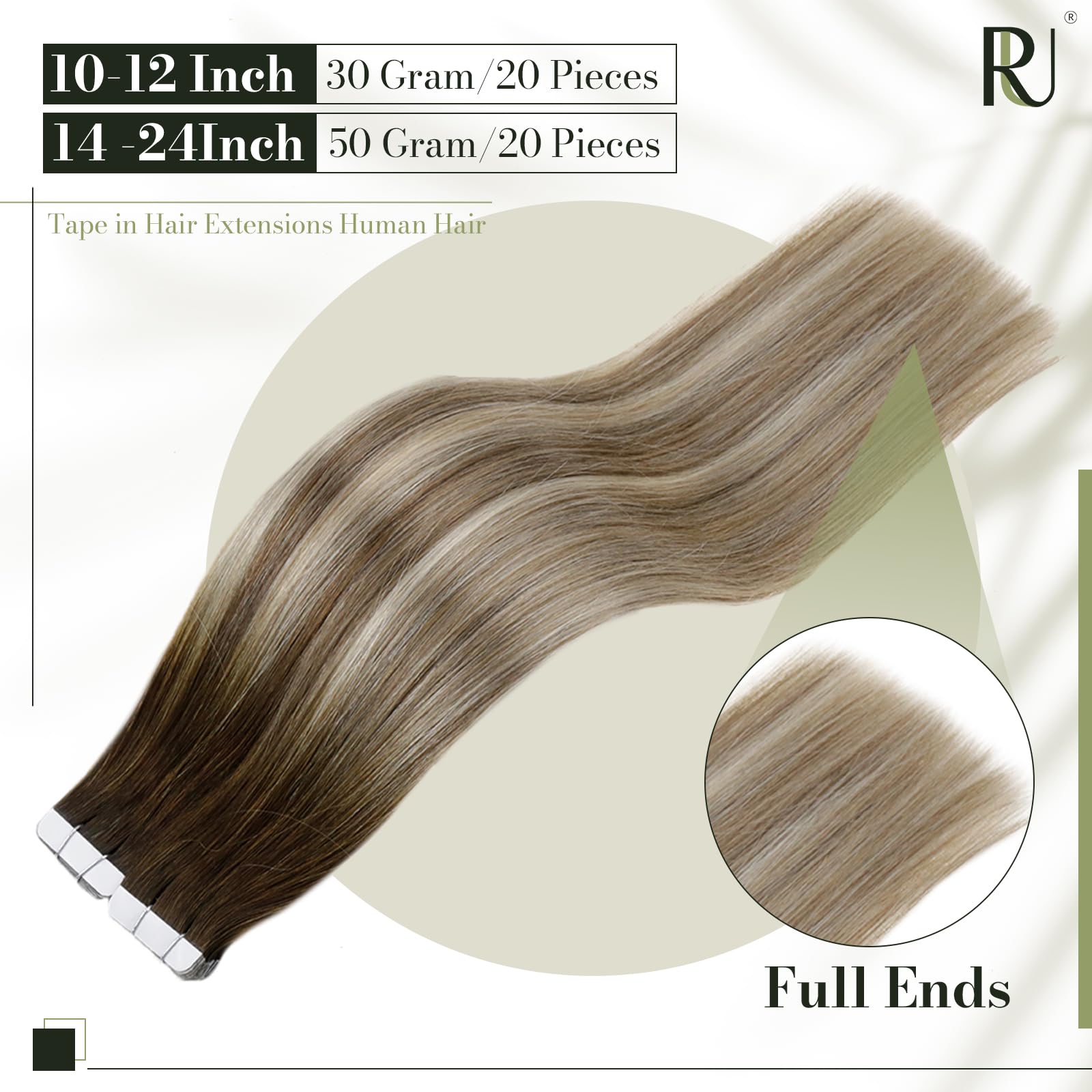 Runature Balayage Tape In Hair Extensions Human Hair 16 Inch Straight Tape Ins Human Hair Extensions Ombre Walnut Brown To Ash B