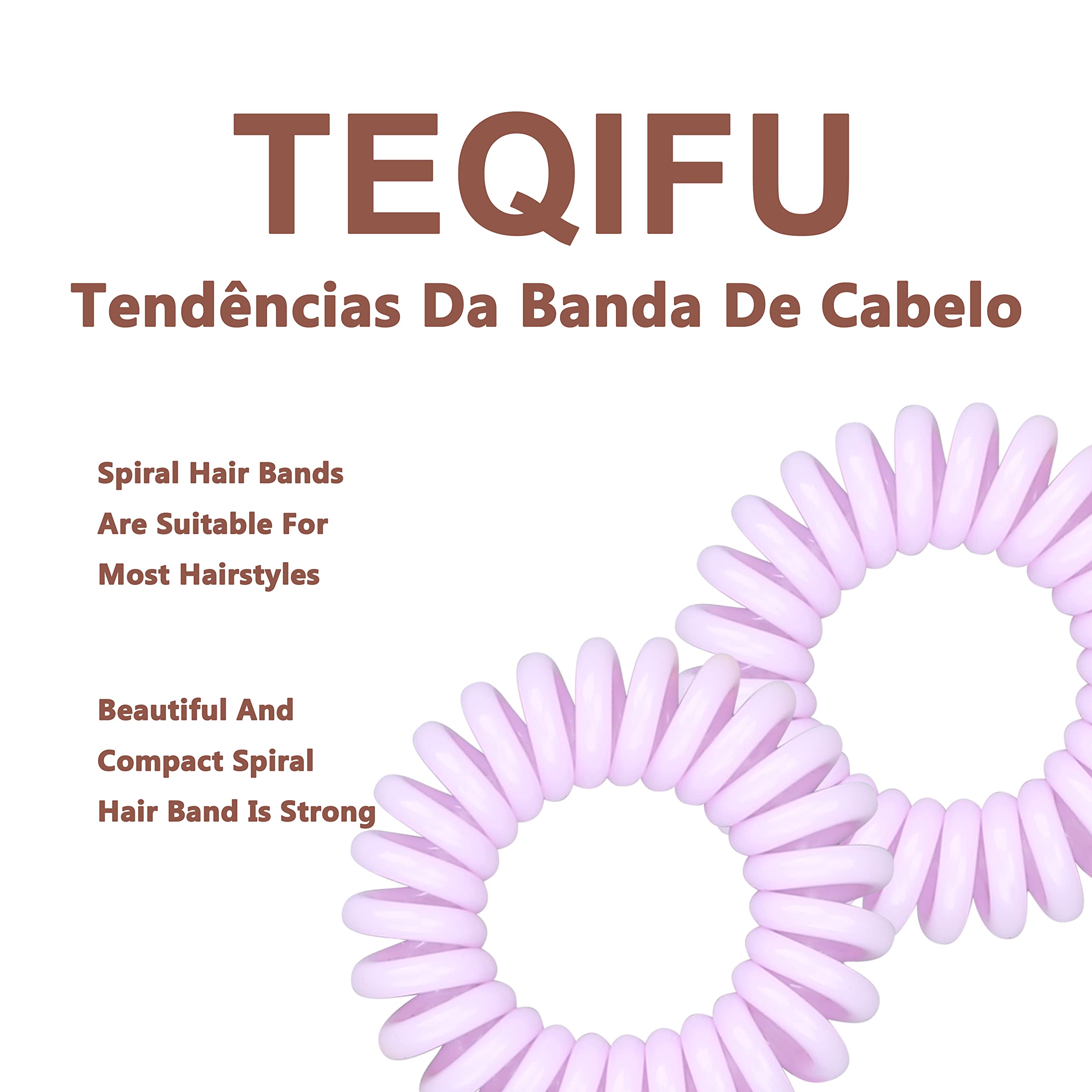 Teqifu 20 Pack Hair Elastics, No Crease Spiral Hair Ties Hair Bands Multi Color Waterproof Phone Cord Hair Scrunchies Hair Coils