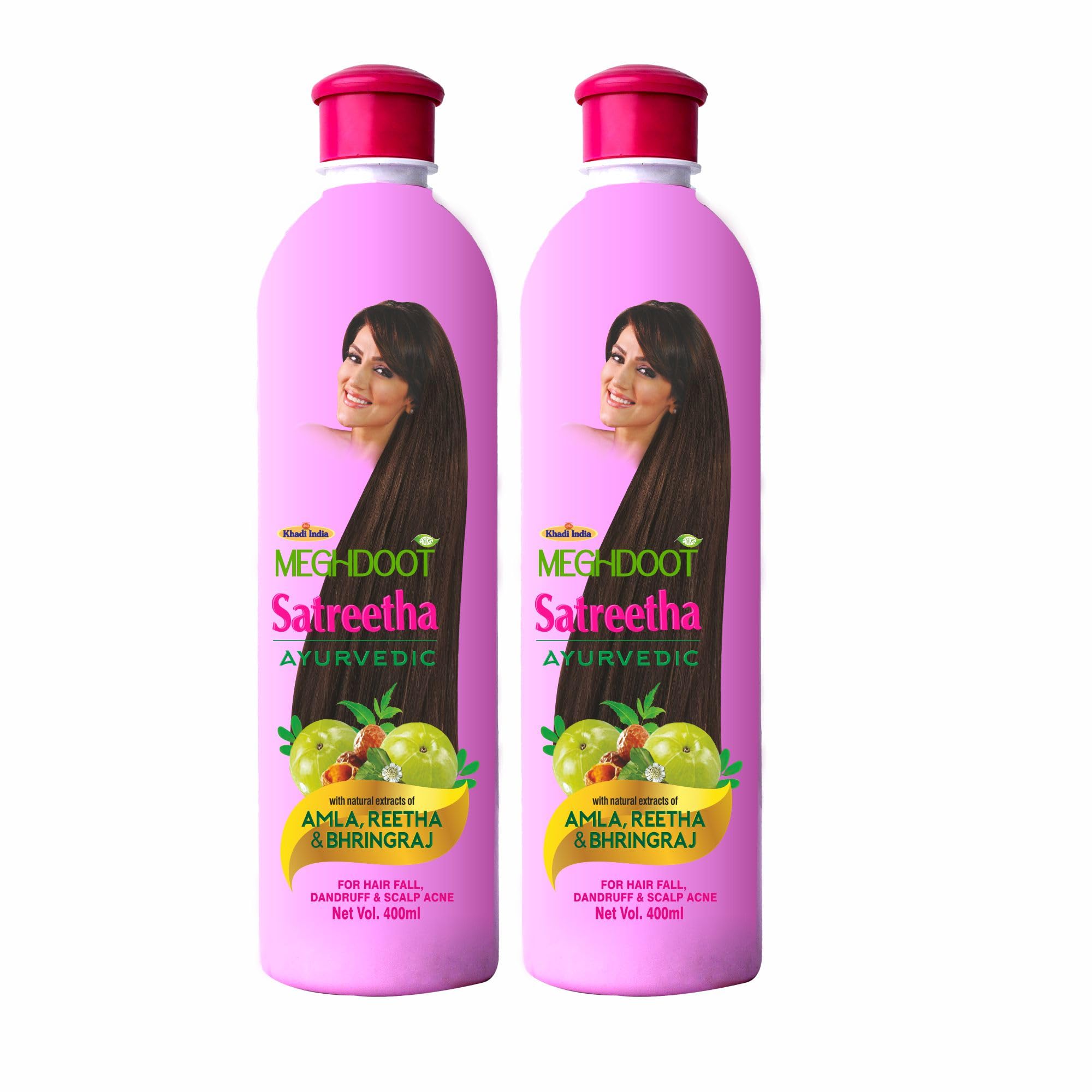 Meghdoot Ayurvedic Satreetha Shampoo Enriched With Extracts Of Amla, Reetha And Bhringraj For Hair Fall Control, Dandruff Contro