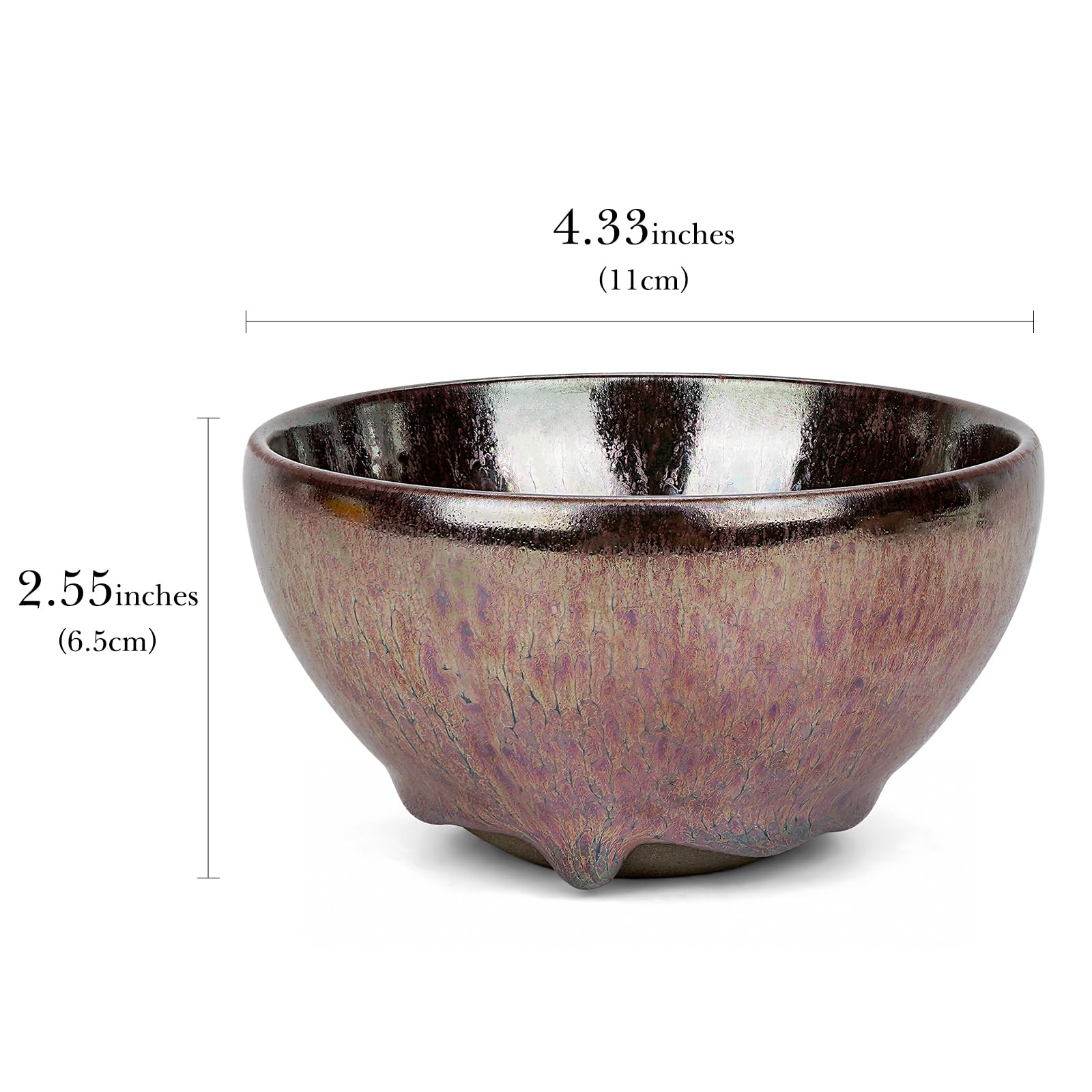 Linkidea Ceramics Shaving Bowl, Hand-Made Natural Irregular Glaze Flow Wet Shaving Soap Bowl, Exquisite Fine Gentleman's Shaving