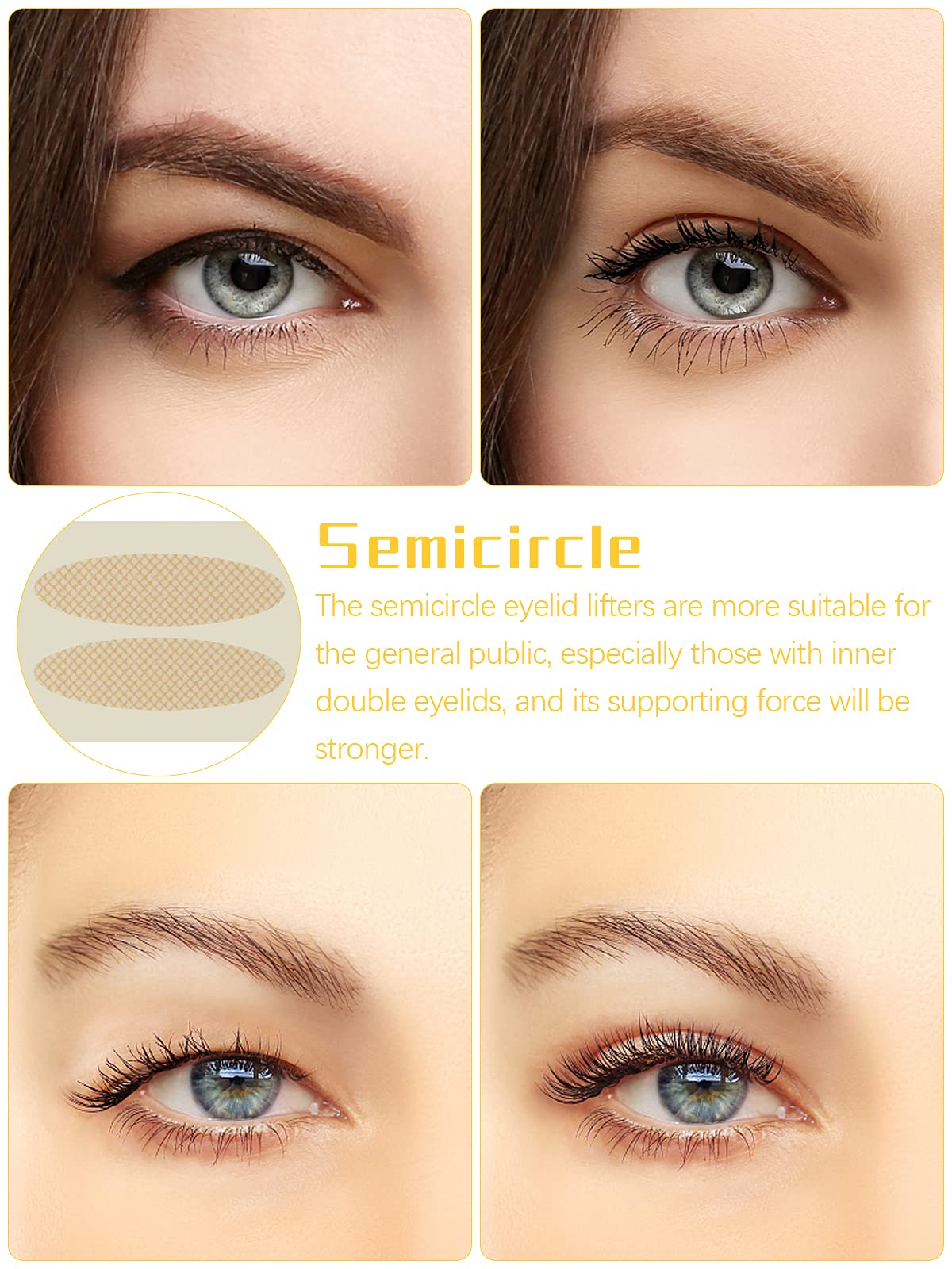 Lorvain 1800 Pieces Breathable Eyelid Tape, 3 Rolls Invisible Eye Stickers Sticky Natural Single-Sided Double Eyelid Sticker Wat