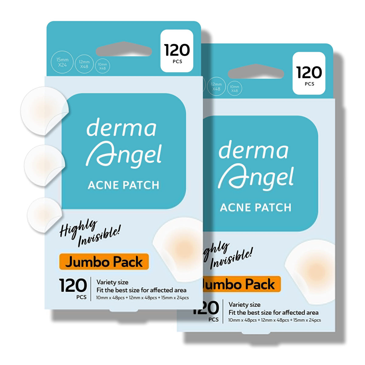 DERMA ANGEL Acne Patches for Face Ultra Invisible Pimple Patches for Face Hydrocolloid Patches Zit Patches Acne Stickers Exposed