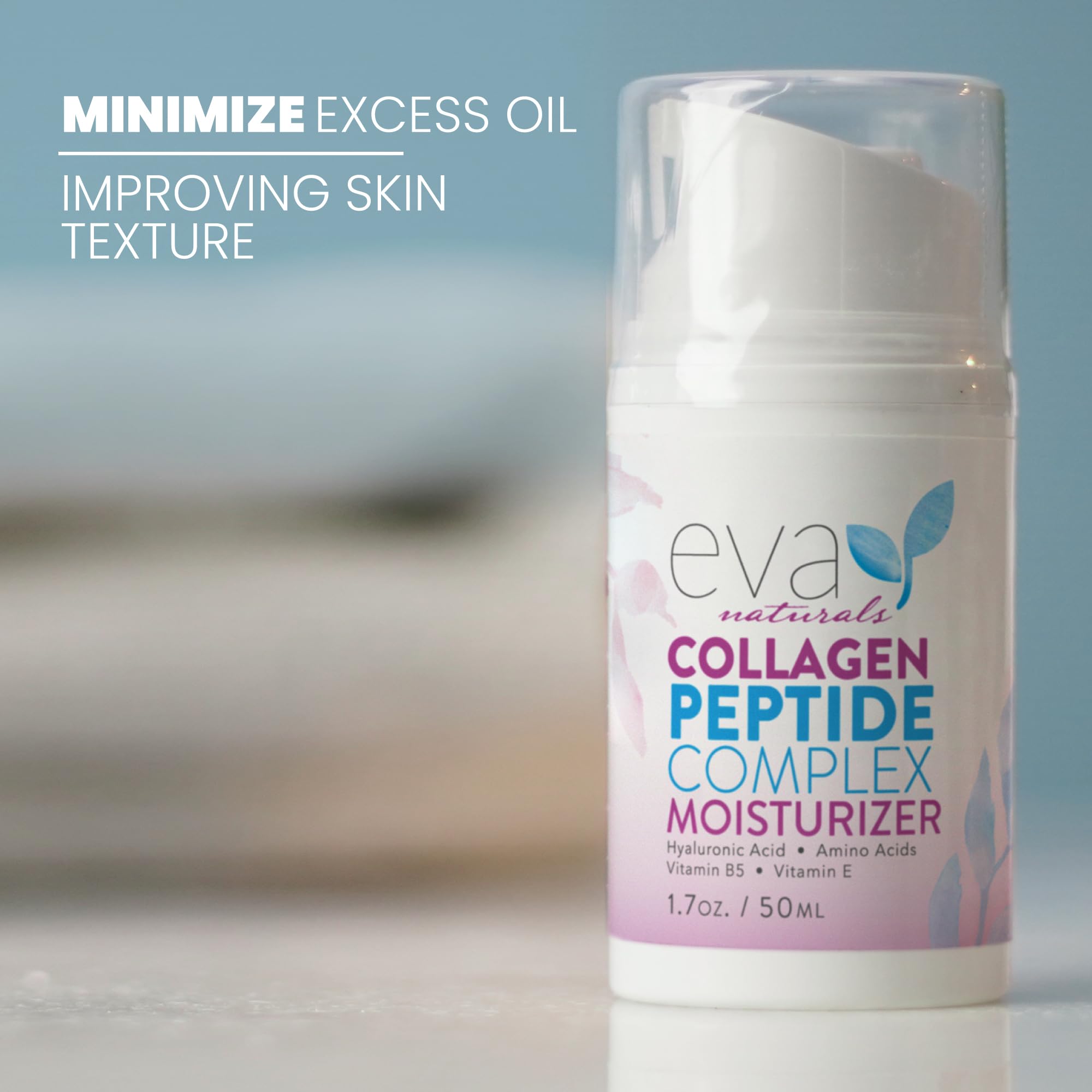 Eva Naturals Collagen Face Moisturizer Peptide - Anti-Wrinkle Facial Moisturizer For Face - Deeply Hydrating Multi-Peptide Colla