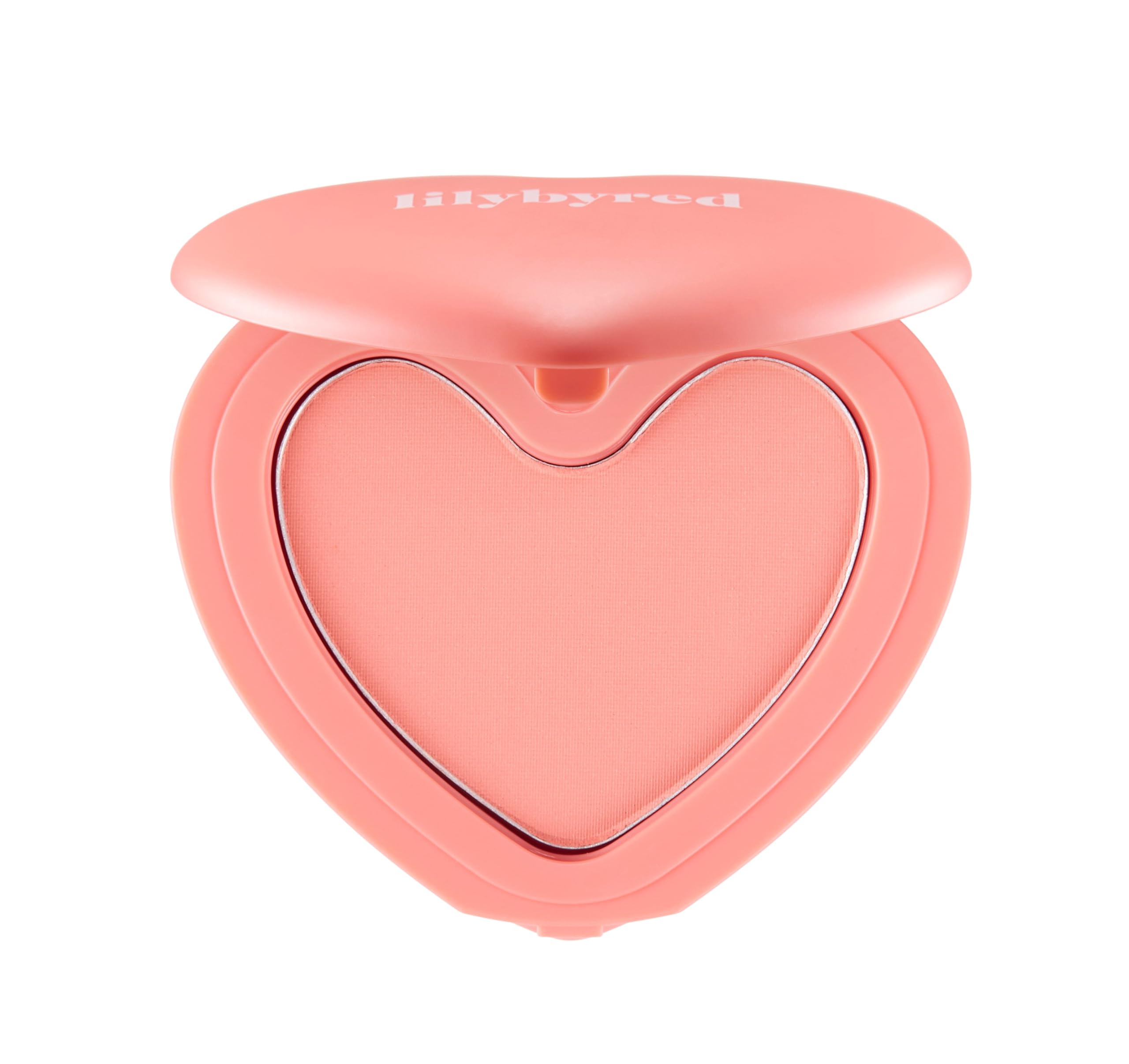 Lilybyred Luv Beam Cheek(Ad) (01_Loveable Coral) - Heart Shaped Powder Blush With Shimmer, Natural-Looking Flush, Long-Lasting R