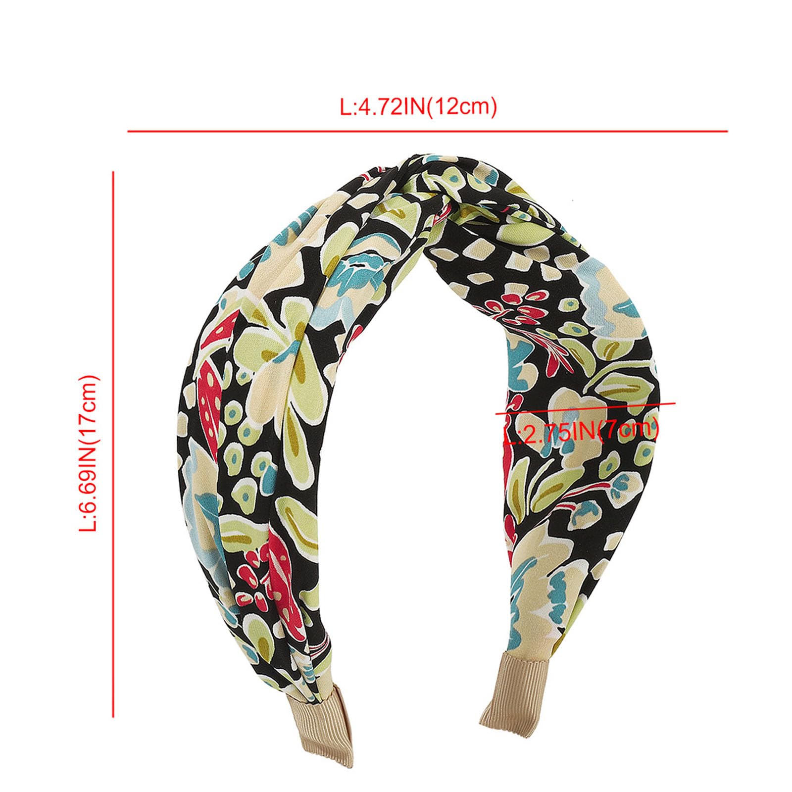 Kovolitu Floral Printed Knotted Headbands For Women Wide Knotted Headbands 4 Pack Cross Knot Fashion Hair Bands-Classic