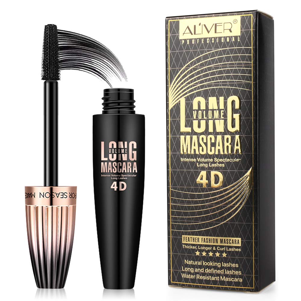 4D Silk Fiber Lash Mascara- Waterproof Mascara Black Volume And Length, Easily To Create Amazing Lashes For Thicker, Long Lastin
