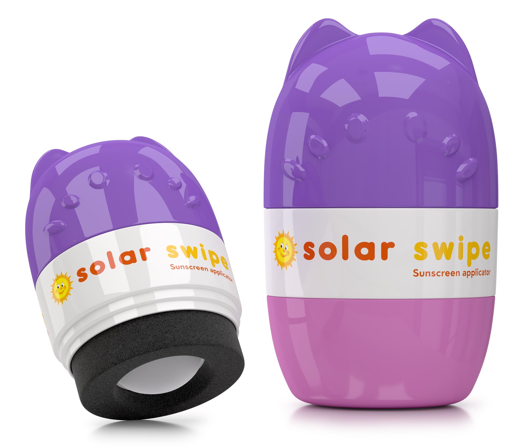 Solar Swipe Sunscreen Applicator - Refillable Roll On for Kids & Adults Mess-Free Sunscreen Roller & Sponge Dispenser Portable S