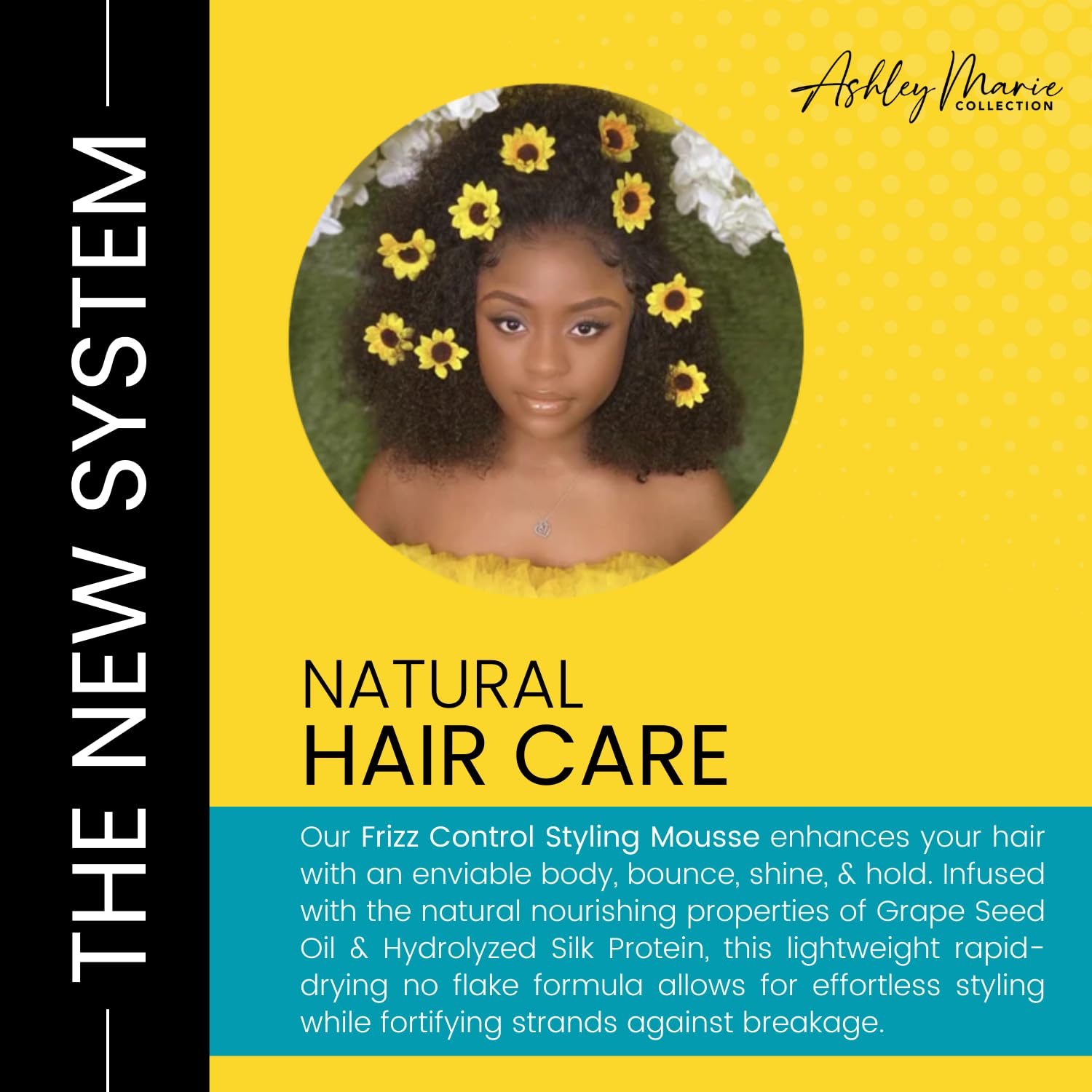 The Hair Diagram - Ashley Marie Styling Mousse With Frizz Control - Natural Ingredients - Volumizing & Moisturizing Mousse - Qui