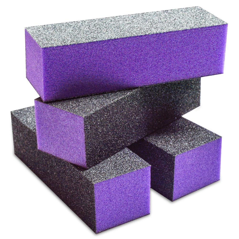 Karlash 10 Pcs Purple Black Nail Buffer Sanding Block Polisher Buffing File Nail Art Manicure Pedicure File (Purple)