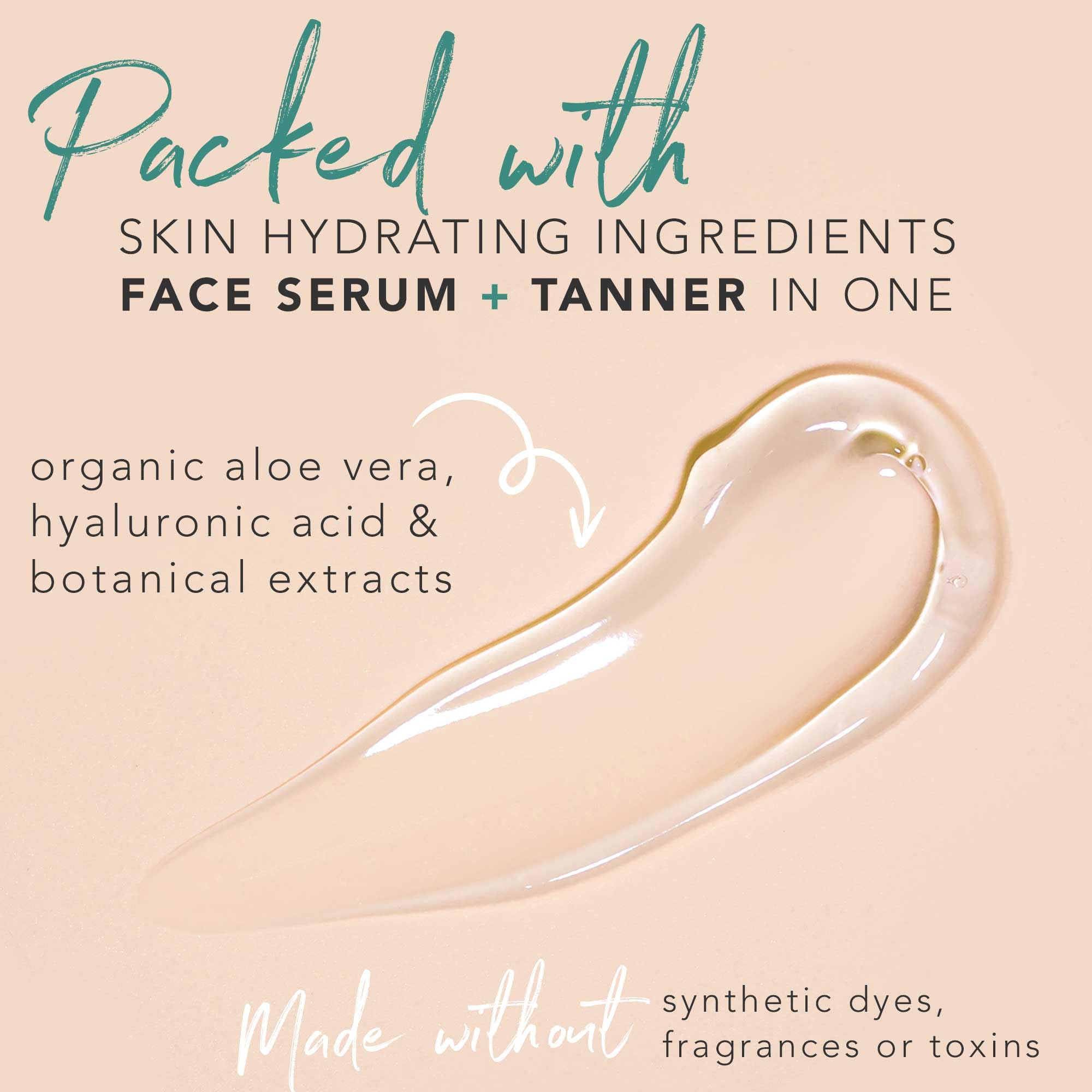 Face Tanner Serum - Fair to Medium Sunless Tanner for Face Sunless Tanner with Hyaluronic Acid - Self Tanner for Face Self Tan -