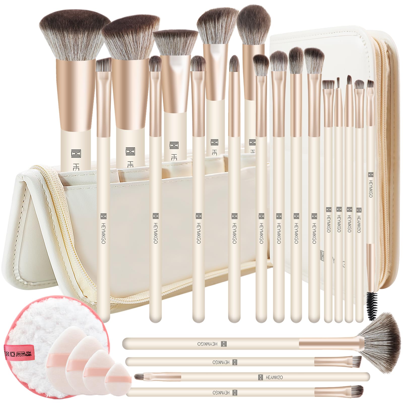 Heymkgo Makeup Brushes 22Pcs Makeup Brush Set Professional Premium Synthetic Foundation Contour Concealer Eyeshadow Make Up Brus
