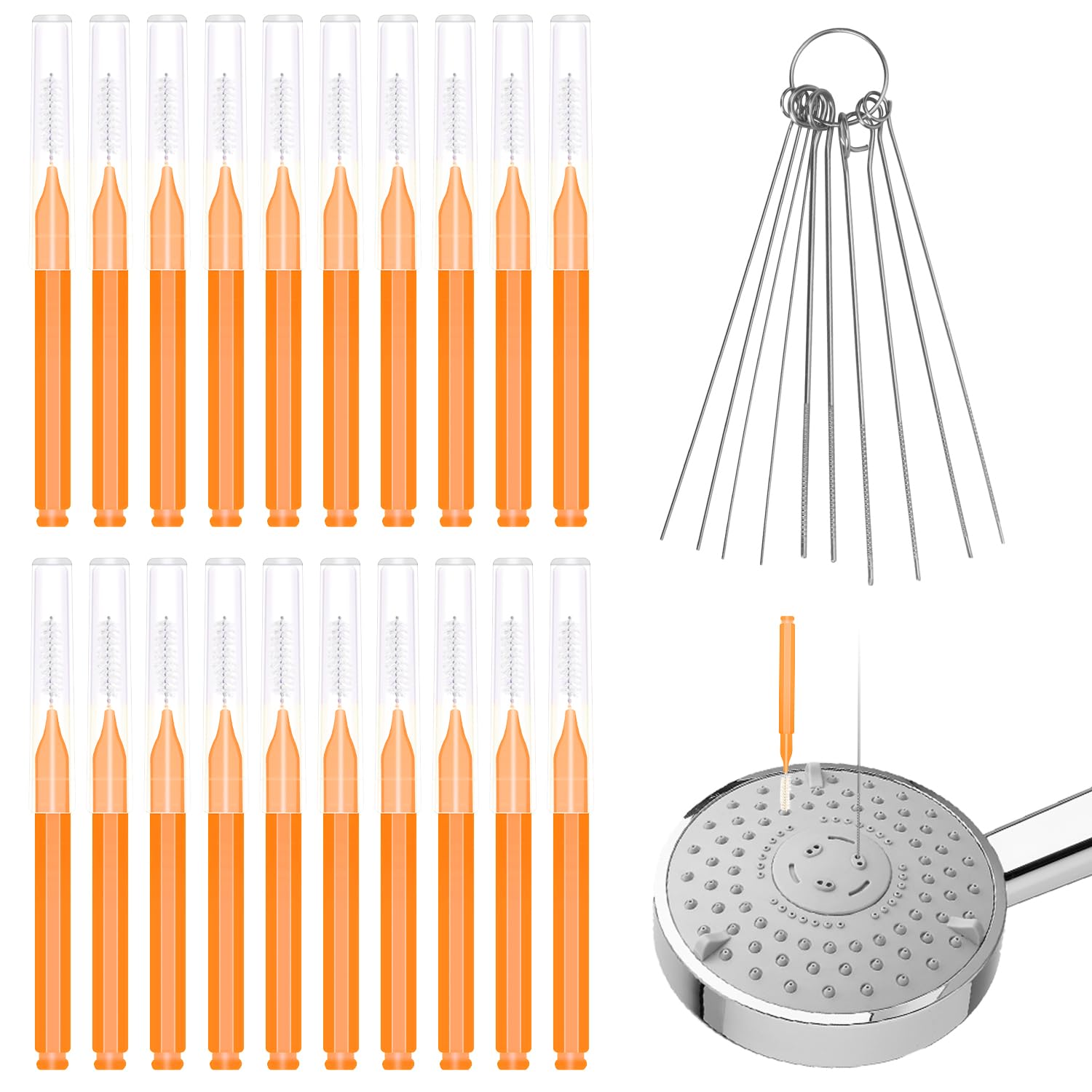 30Pcs Shower Head Cleaner Tools, Shower Head Cleaning Brushes Multi-Size Shower Head Cleaner Picks Anti-Clogging Cleaning Brush