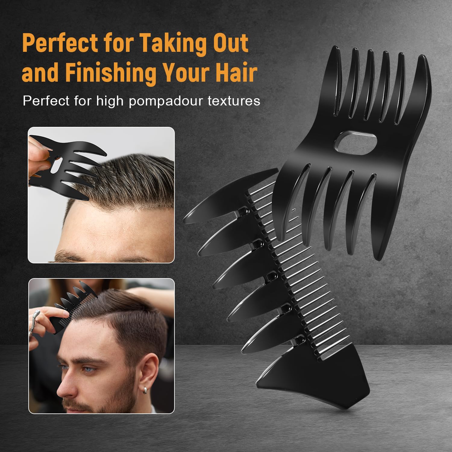 Stylemate Men 'S Hair Styling Combs And Brush Set - Roller Brush For Adding Volume, Pompadour, Slicked-Back, Fauxhawk, Undercut