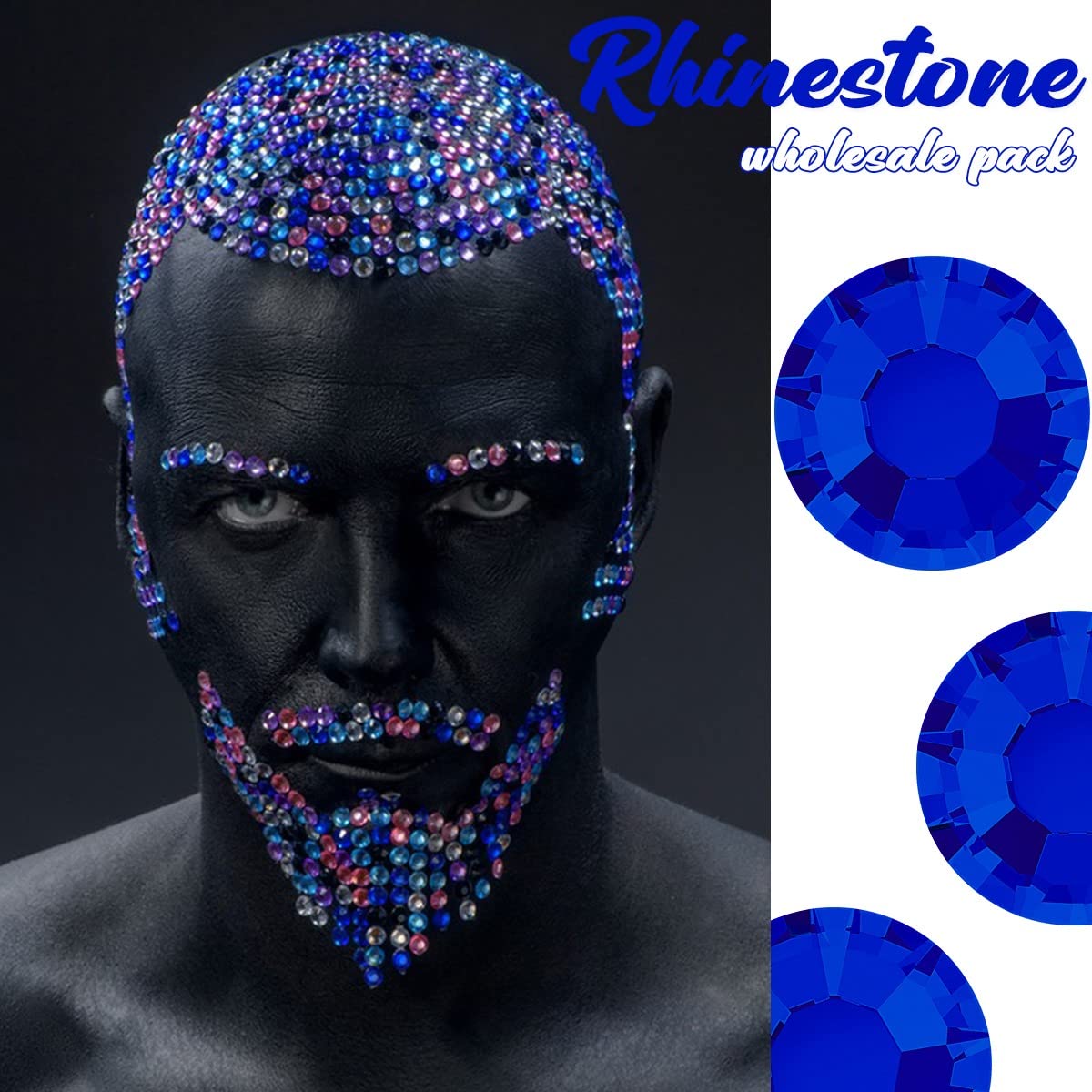 1440Pcs Ss16 4.0Mm Blue Flatback Rhinestones Bulk K9 Glass Sapphire Crystals Nail Art Gems Round Beads Stones Diamonds Royal Blu