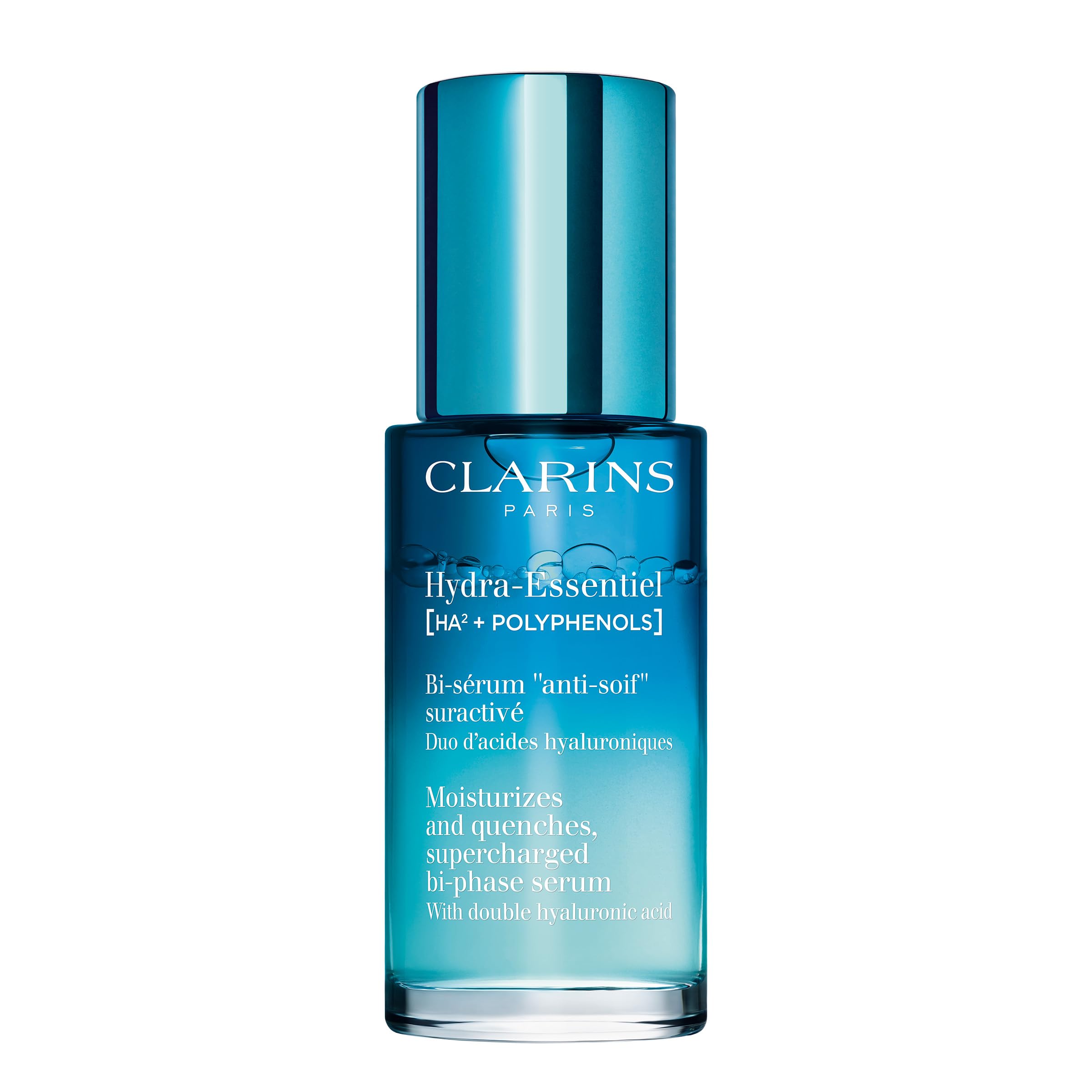 Clarins Hydra-Essentiel Bi-Phase Face Serum | Intense Hydrating Serum| 60 Seconds to Plumper Skin* | 24H Hydration* | Double Dos