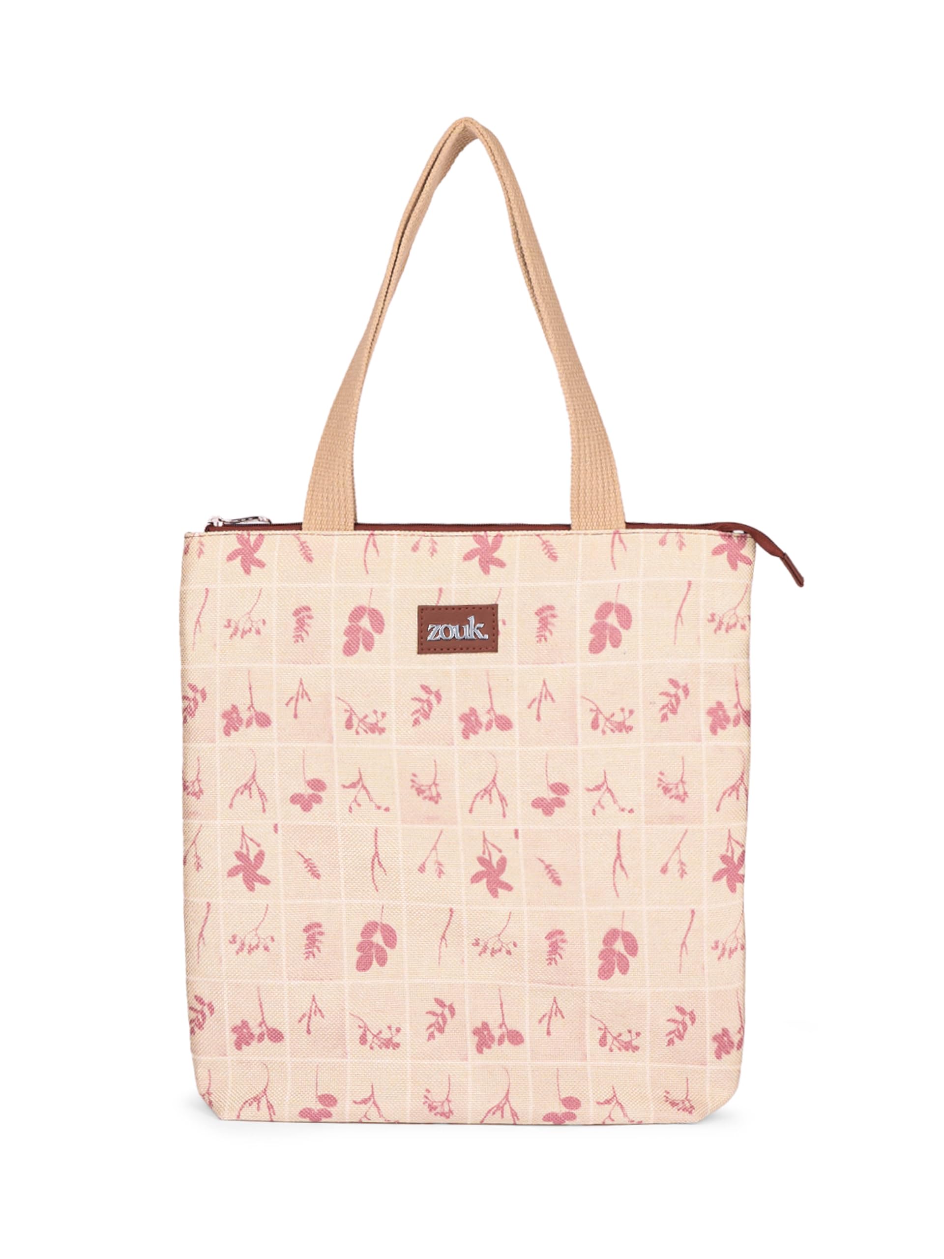 Zouk Ivy Tote Bag For Women | Handcrafted Jute Khadi With Vegan Leather Handles | Lightweight, Foldable & TravelFriendly Everyd