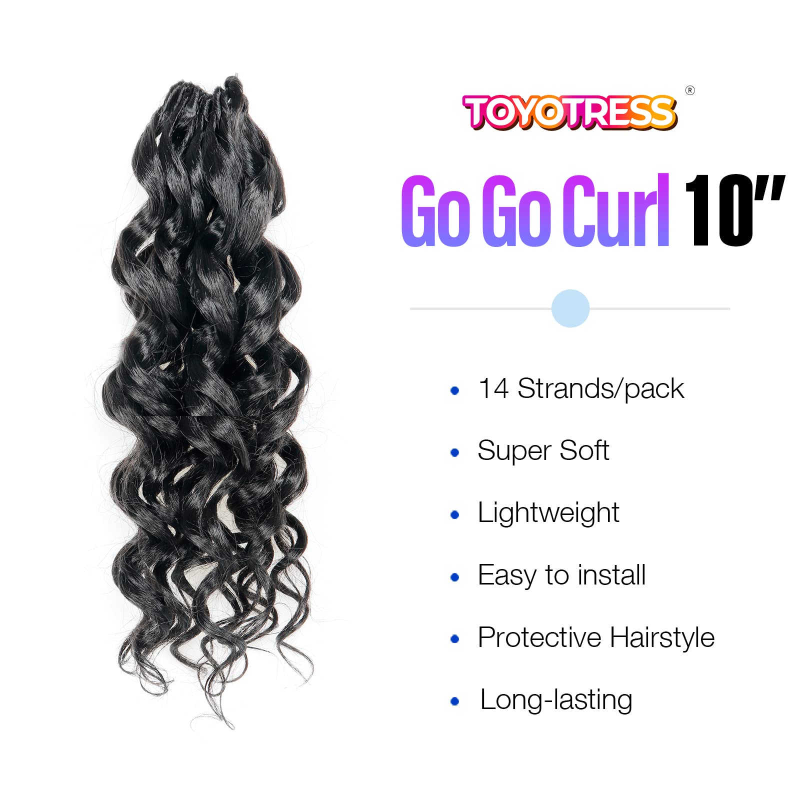 Toyotress Beach Curl Crochet Hair - 10 Inch 8 Packs Dark Brown Ocean Wave Crochet Hair, Short Curly Water Wave Deep Twist Wavy B