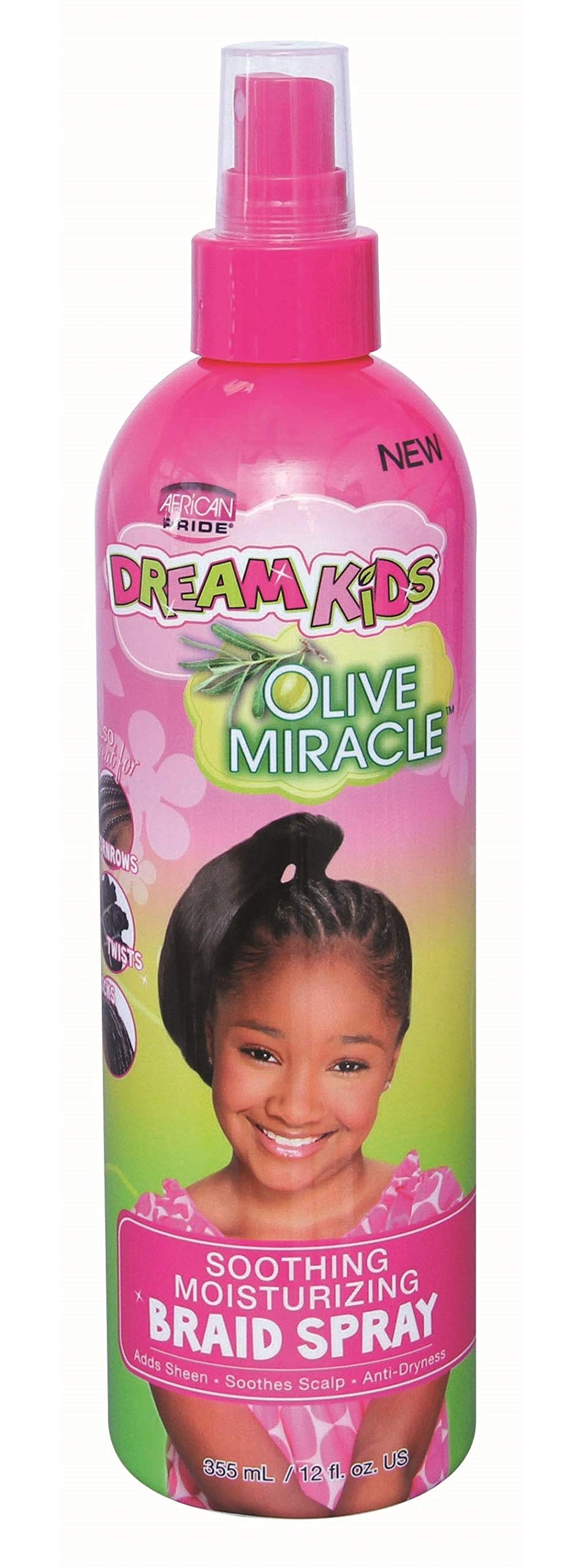 African Pride Dream Kids Olive Miracle Soothing Moisturizing Braid Spray 12 Oz (Pack Of 6)