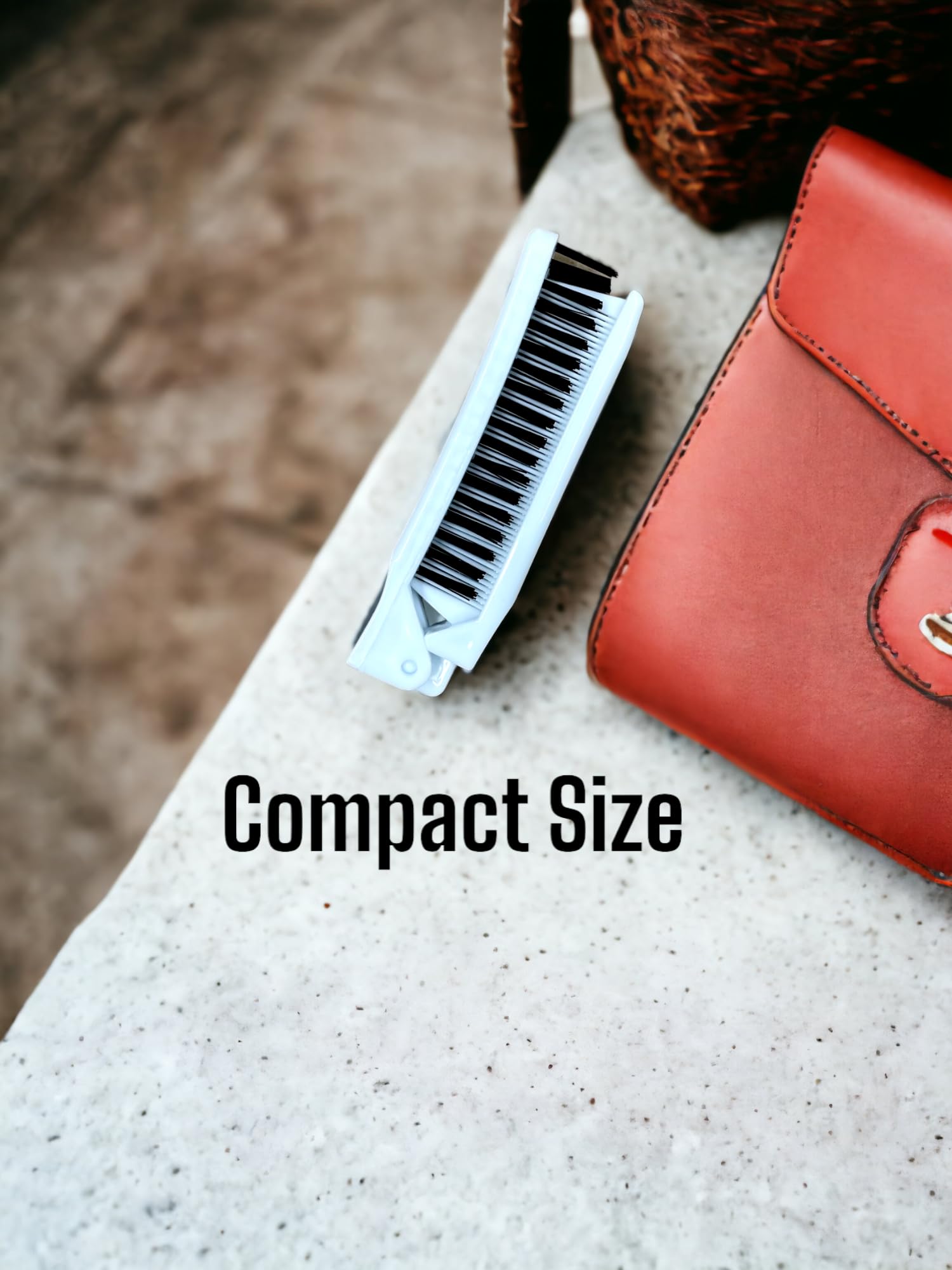 Folding Compact Travel Pocket Hair Brush/Comb, 1 Red 1 White By Le Salon