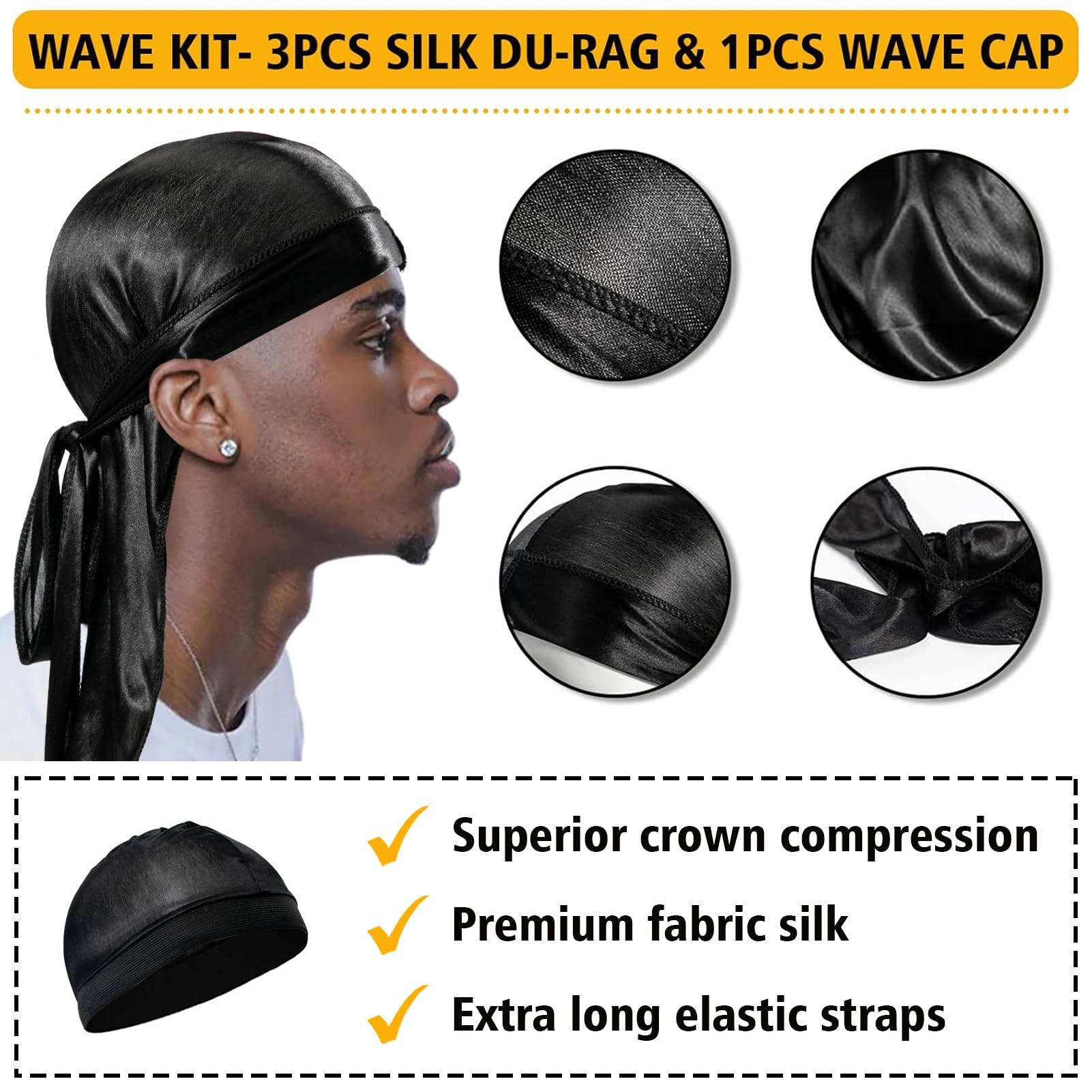 Goiple Wave Pomade for Men - Strong Hold, Easy Wash, 0.32oz (Pack of 11) - Promotes Layered Waves, Silky Shine, Moisture