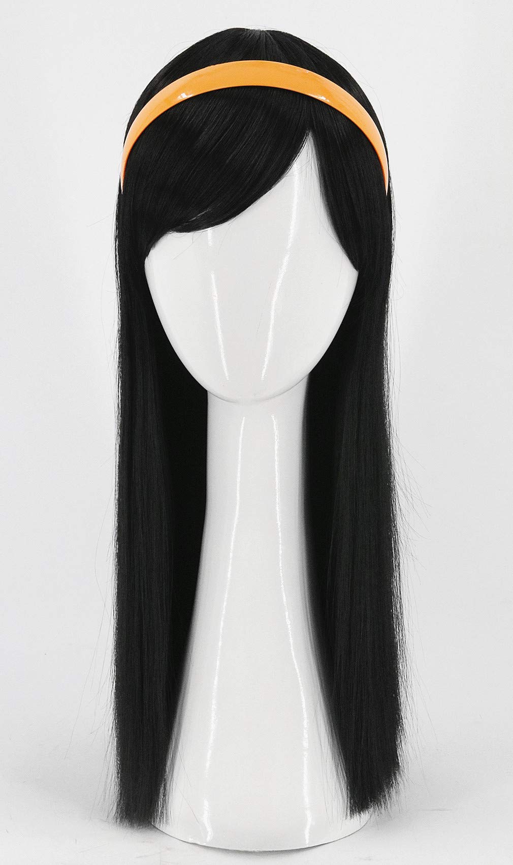 Topcosplay Girls Kids Wigs Black Long Straight Cosplay Halloween Costumes Party Wig With Headband
